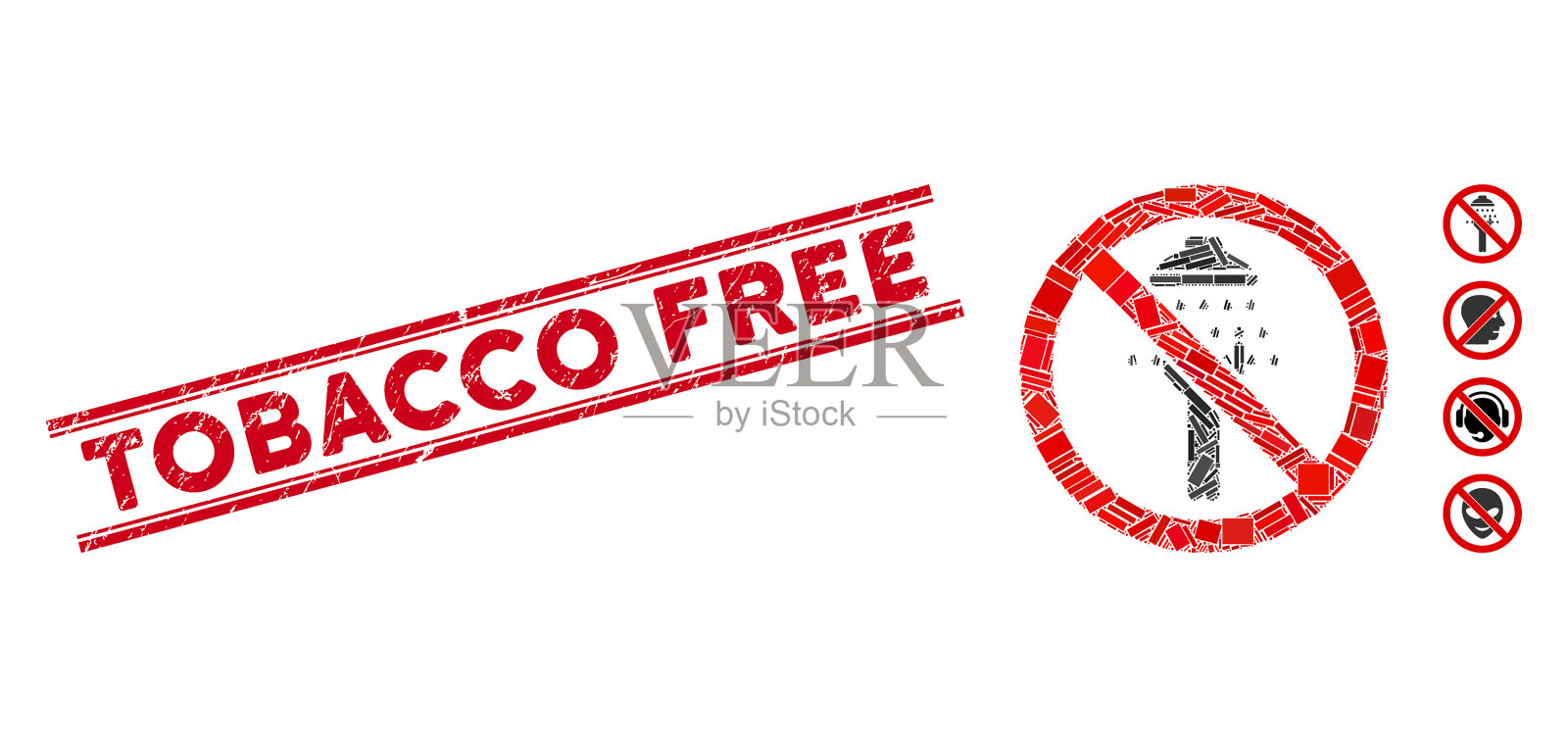 没有男人淋浴马赛克和痛苦烟草免费插画图片素材