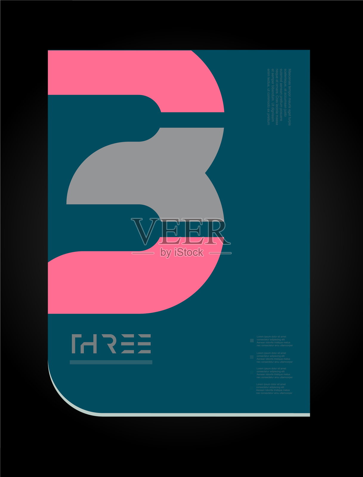 粉蓝色黑色数字3标志图标传单宣传册设计模板素材