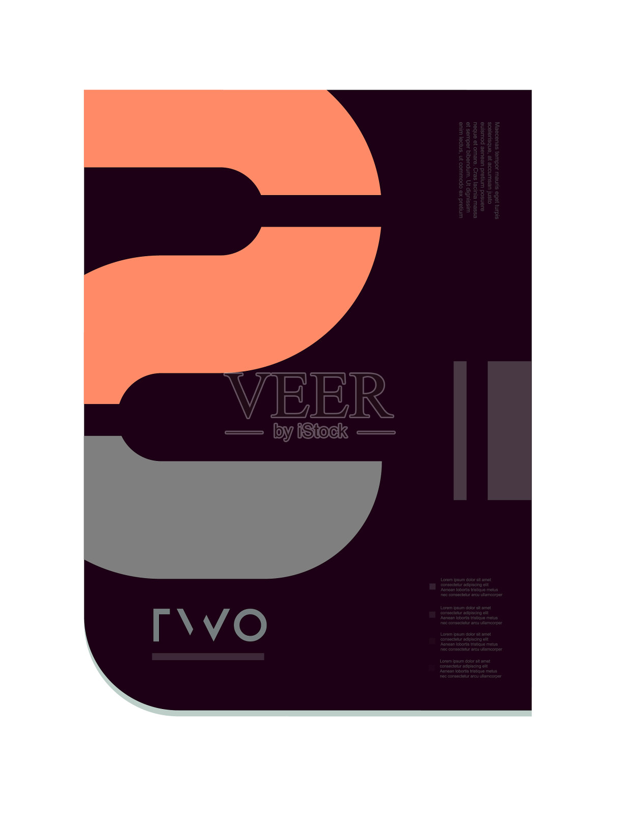 橙色，灰色，白色数字2两个图标标志宣传册设计模板素材