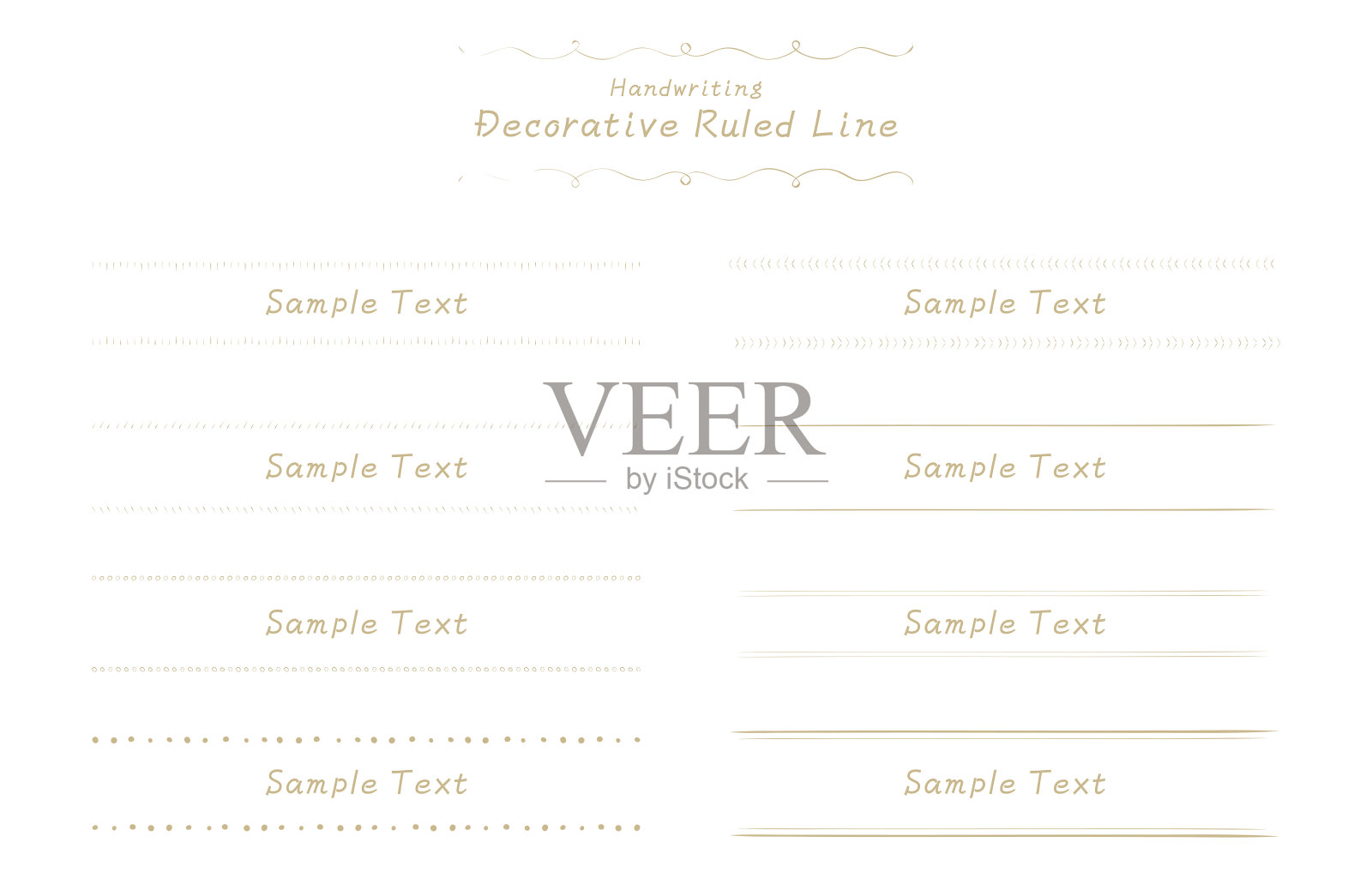 手写装饰线条集，单调简单线条集插图插画图片素材