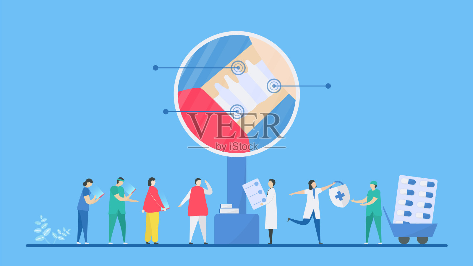 人们花更多时间研究颈部疼痛插画图片素材