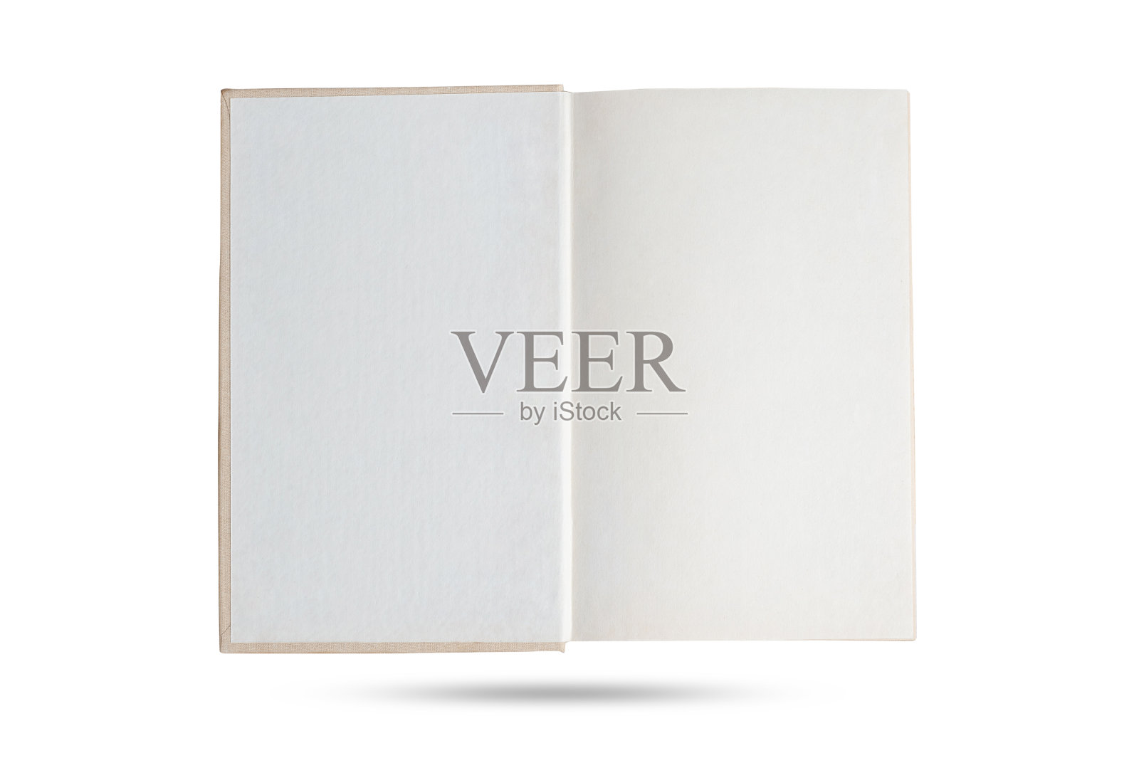 打开旧书与空白精装页孤立的白色背景照片摄影图片