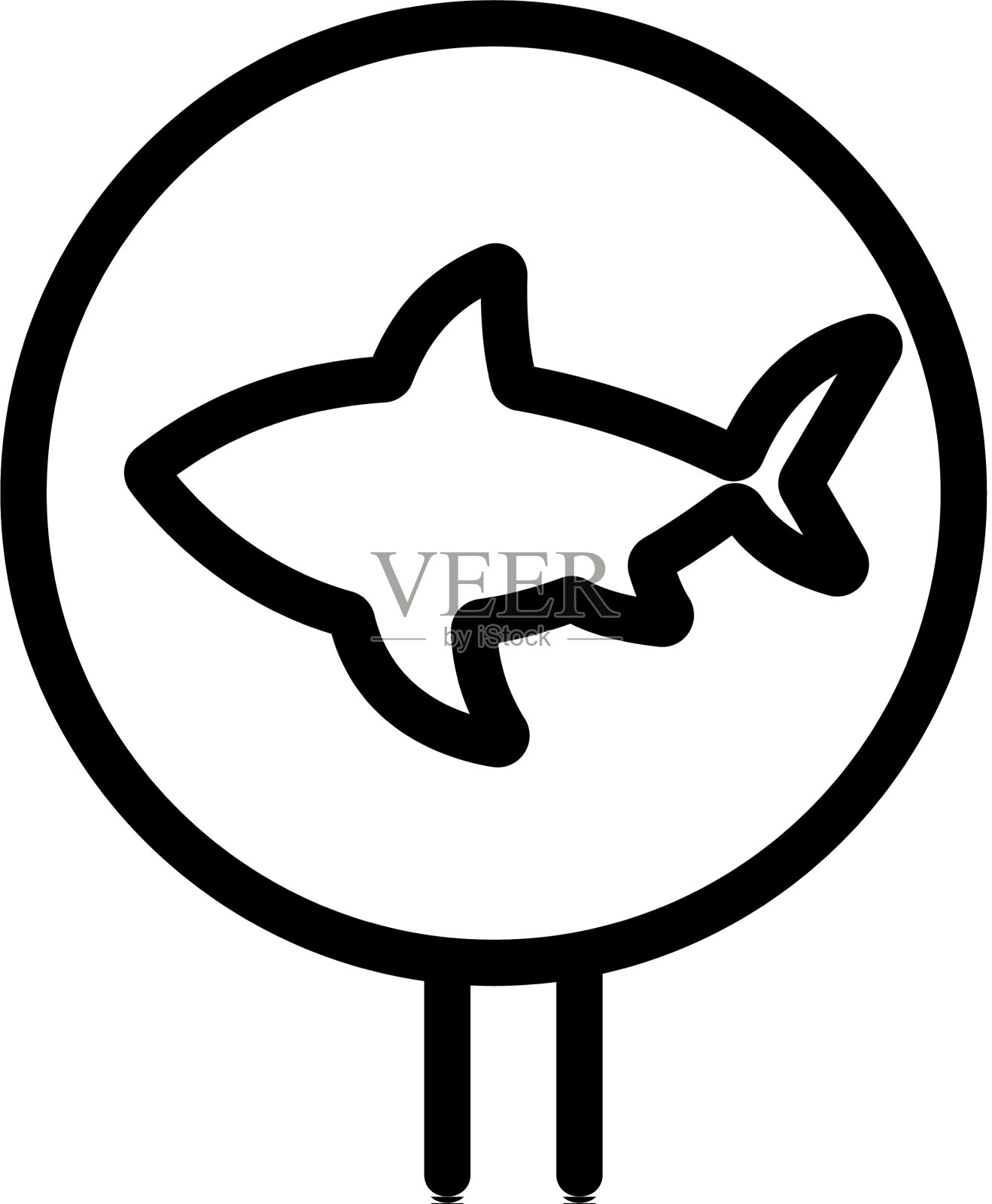 鲨鱼图标孤立轮廓符号图标素材