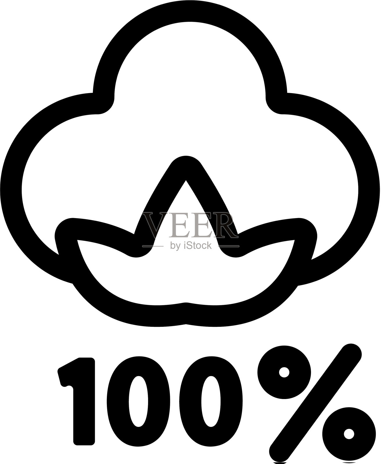 棉花图标孤立轮廓符号插画图片素材