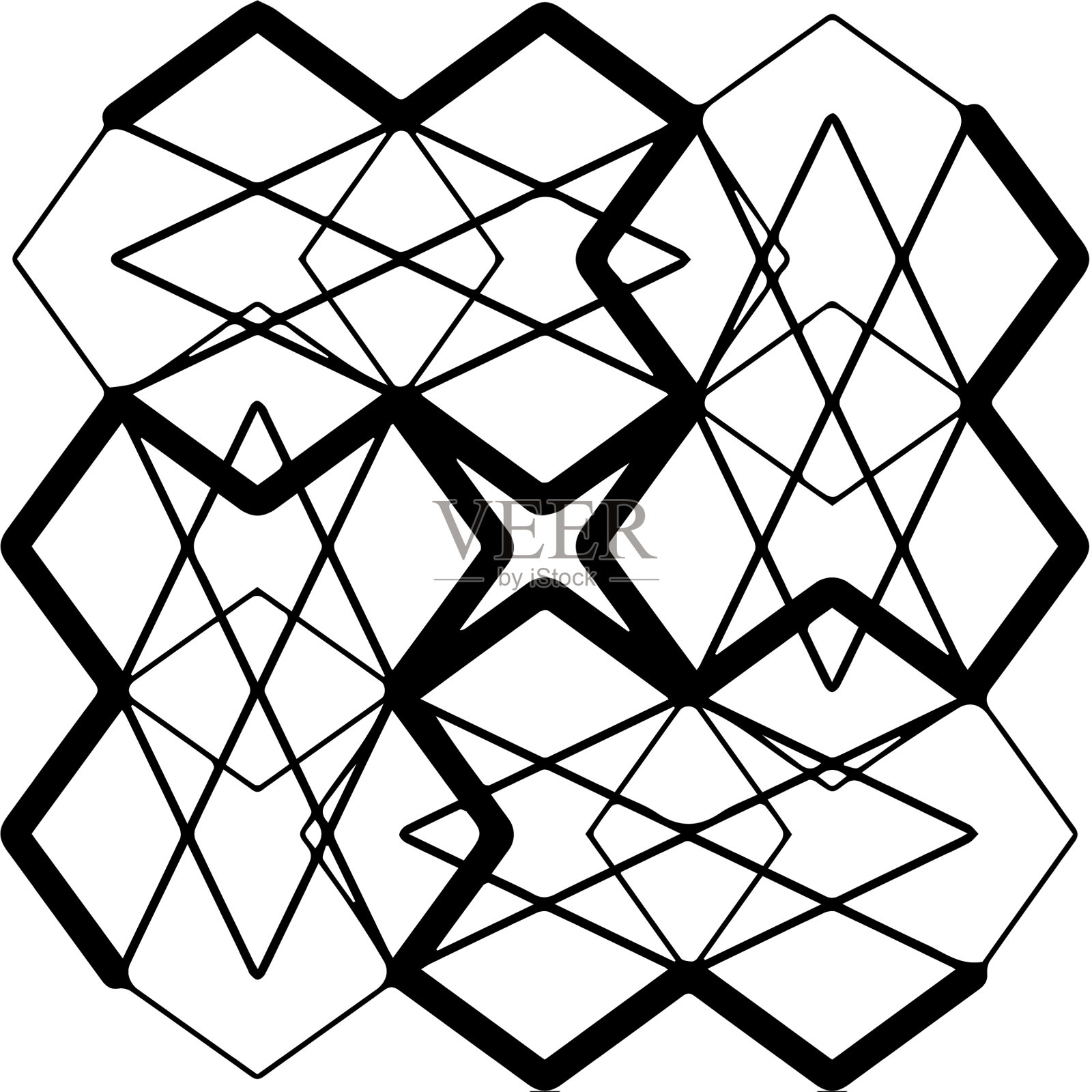 曼荼罗圆形图案古印第安部落海娜插画图片素材