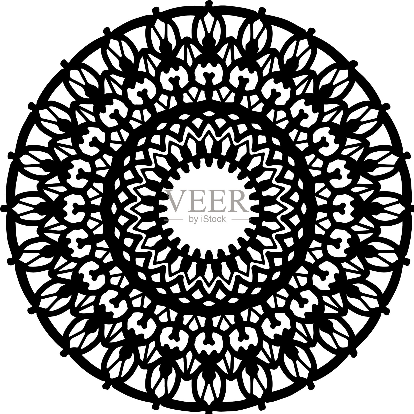 标志曼荼罗艺术品涂鸦风格插画图片素材