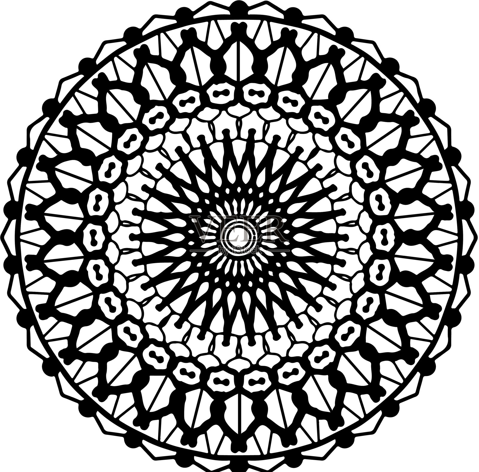 标志曼荼罗艺术品涂鸦风格插画图片素材