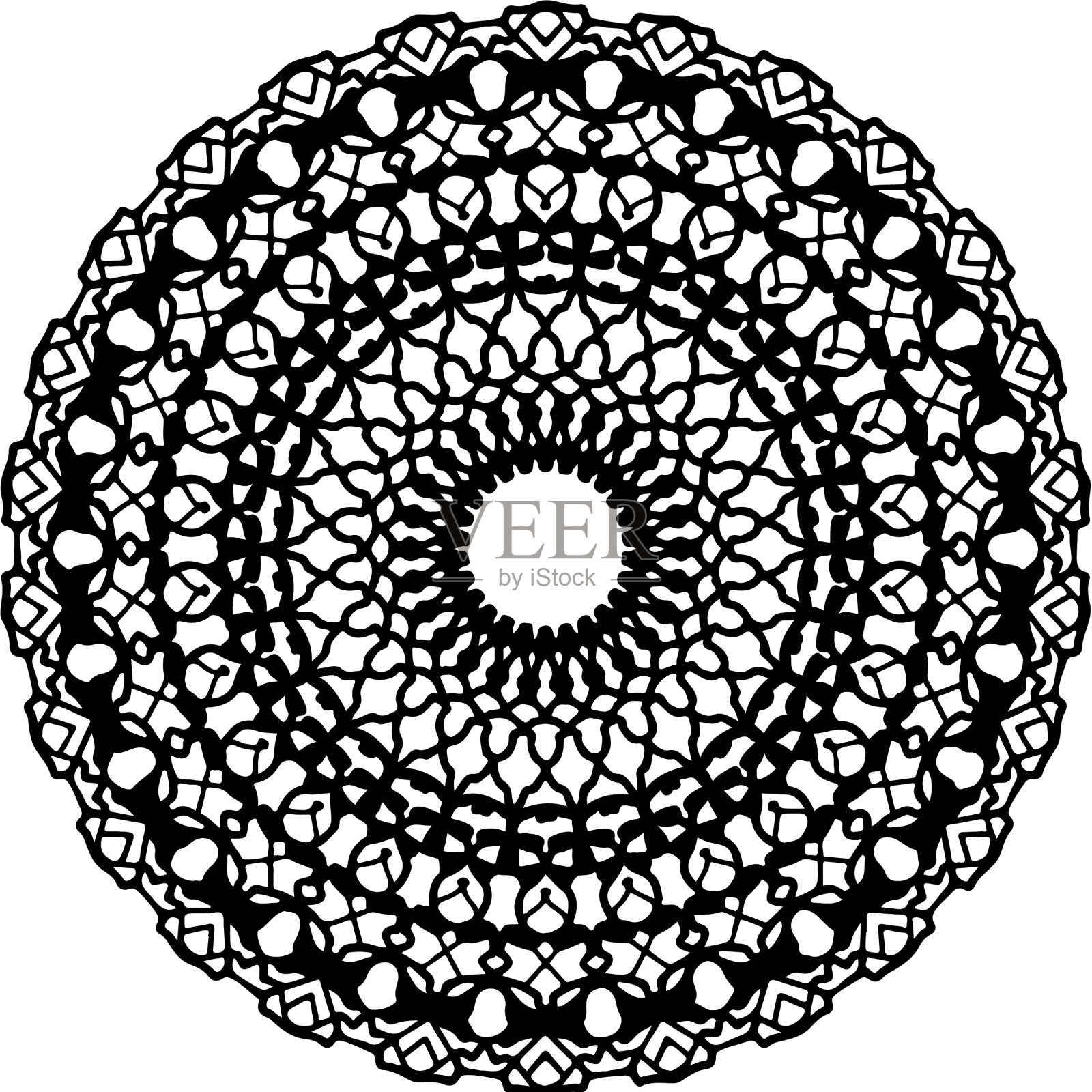 标志曼荼罗艺术品涂鸦风格插画图片素材