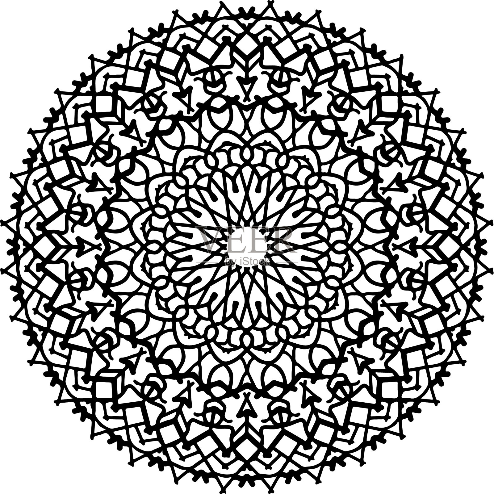 标志曼荼罗艺术品涂鸦风格插画图片素材