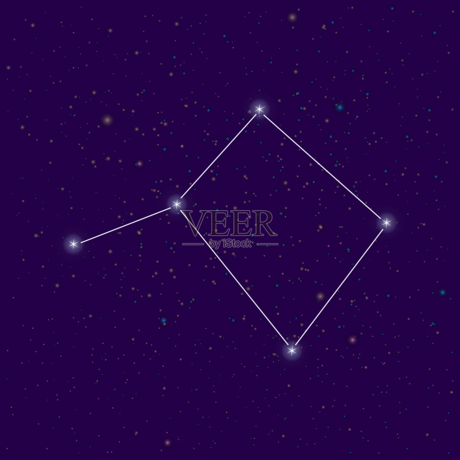 行星上夜空中的天秤座插画图片素材