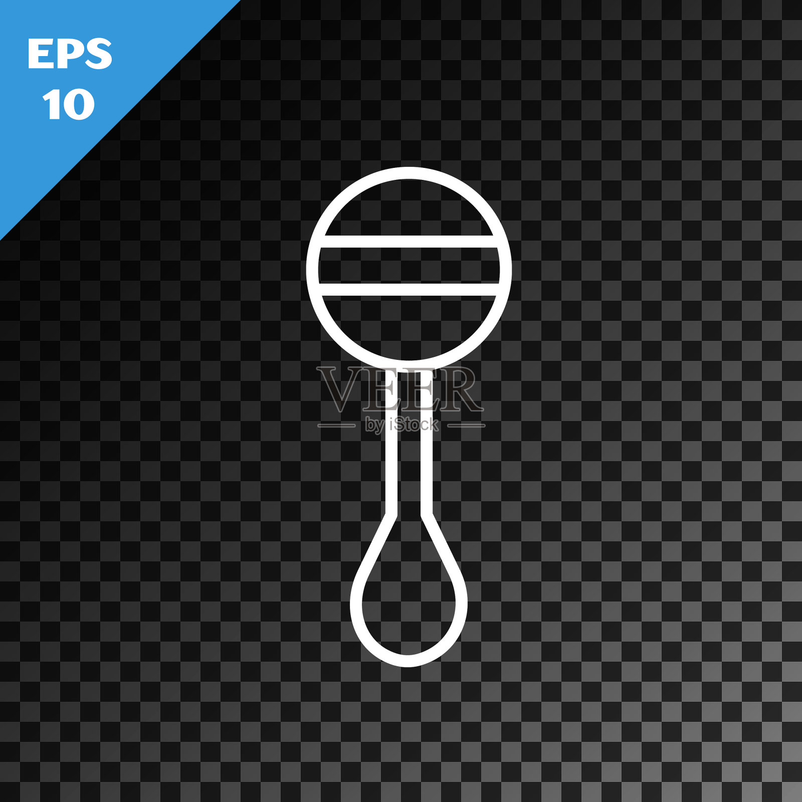 白线拨浪鼓炮筒图标隔离插画图片素材