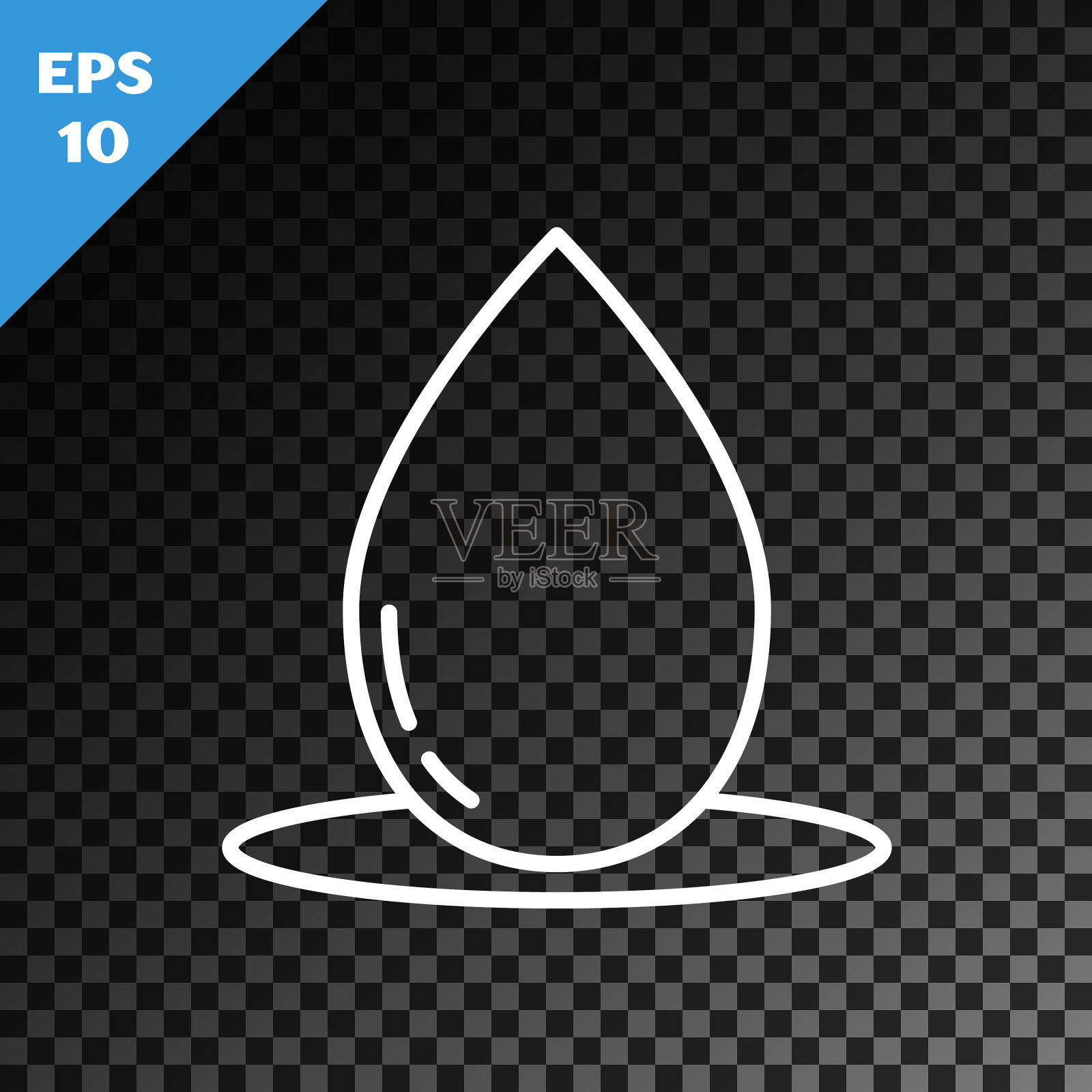 白色线油滴图标隔离透明插画图片素材