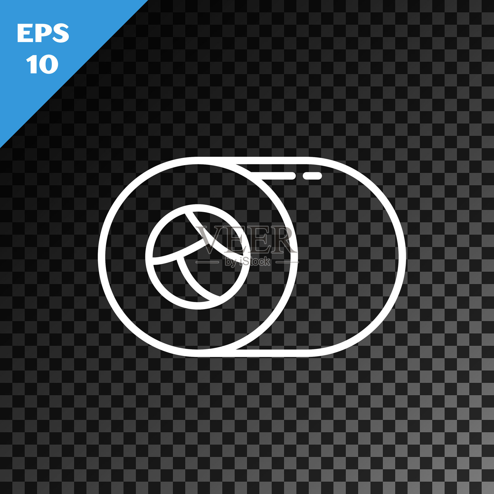 寿司图标白线孤立在透明的暗色上插画图片素材