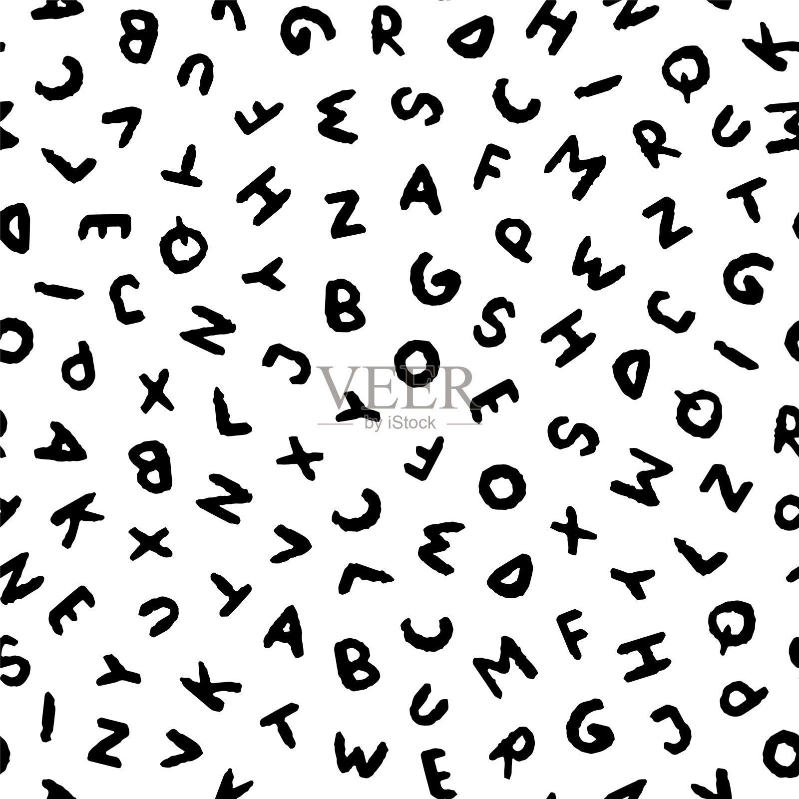 手绘无缝图案。插画图片素材