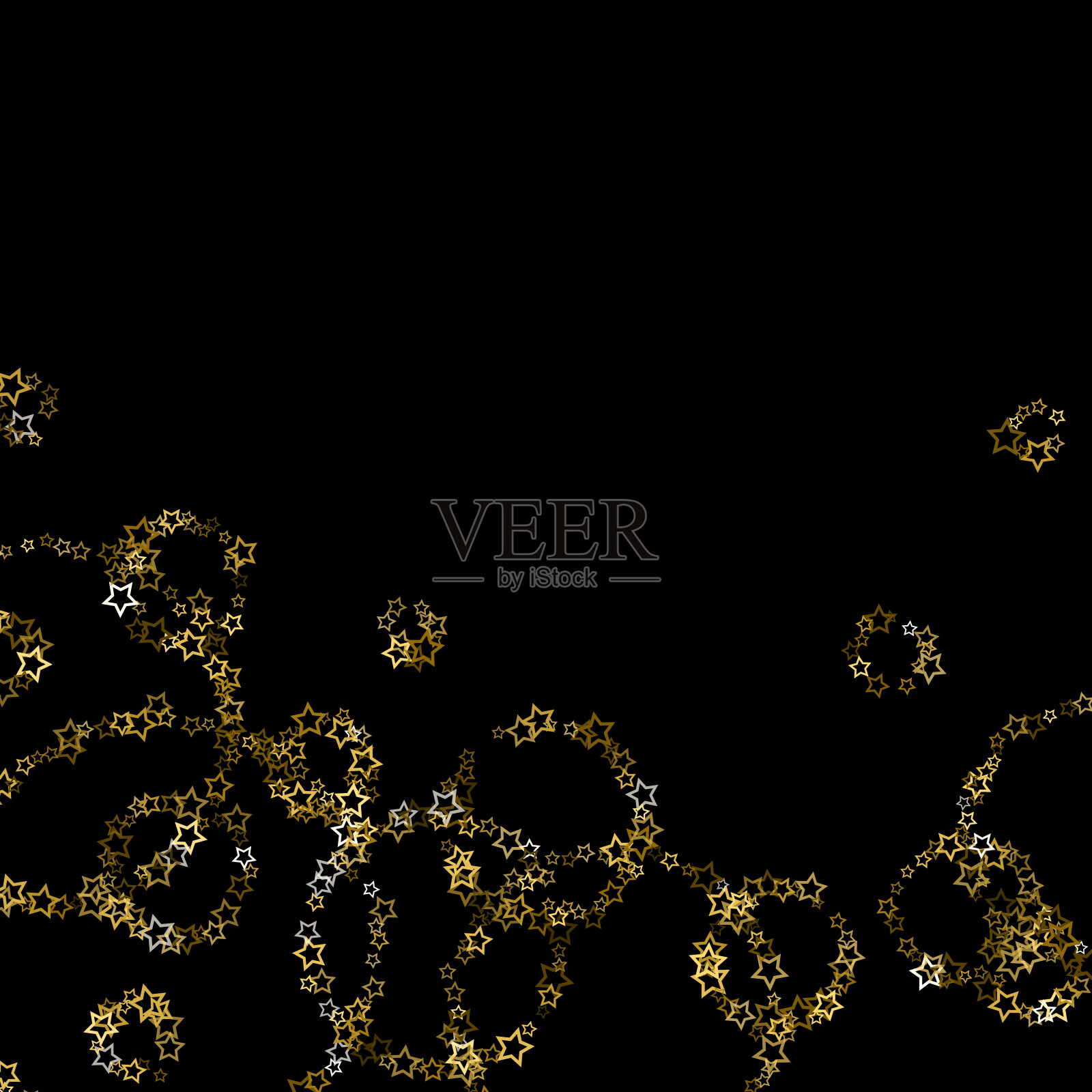 金光闪闪的五彩纸屑插画图片素材