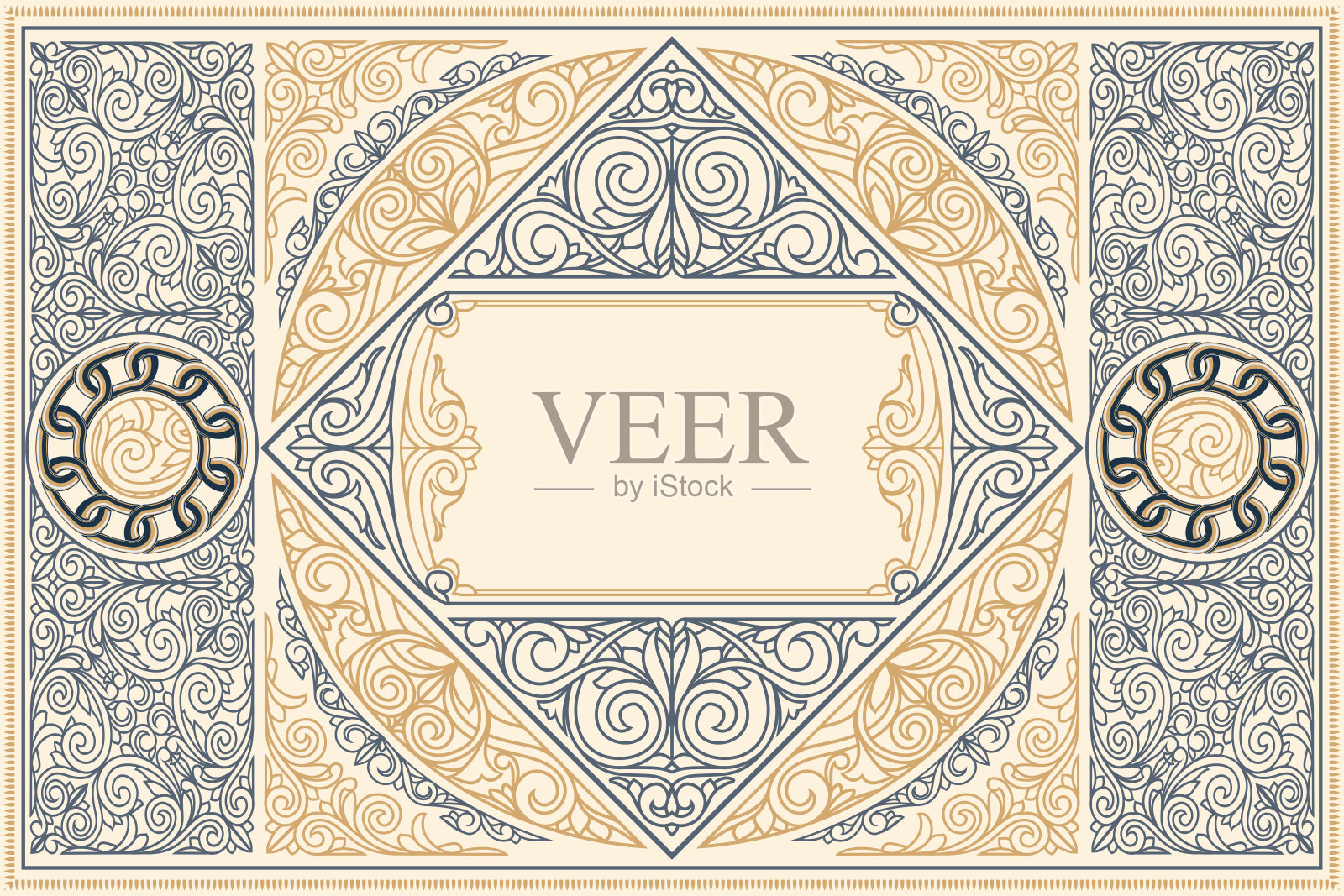 复古华丽的装饰设计卡插画图片素材