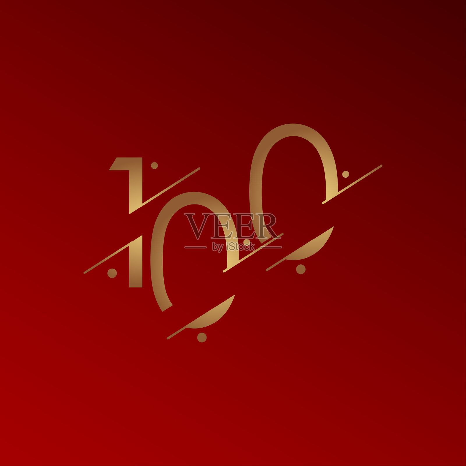 100周年庆典优雅数字矢量模板设计插图插画图片素材