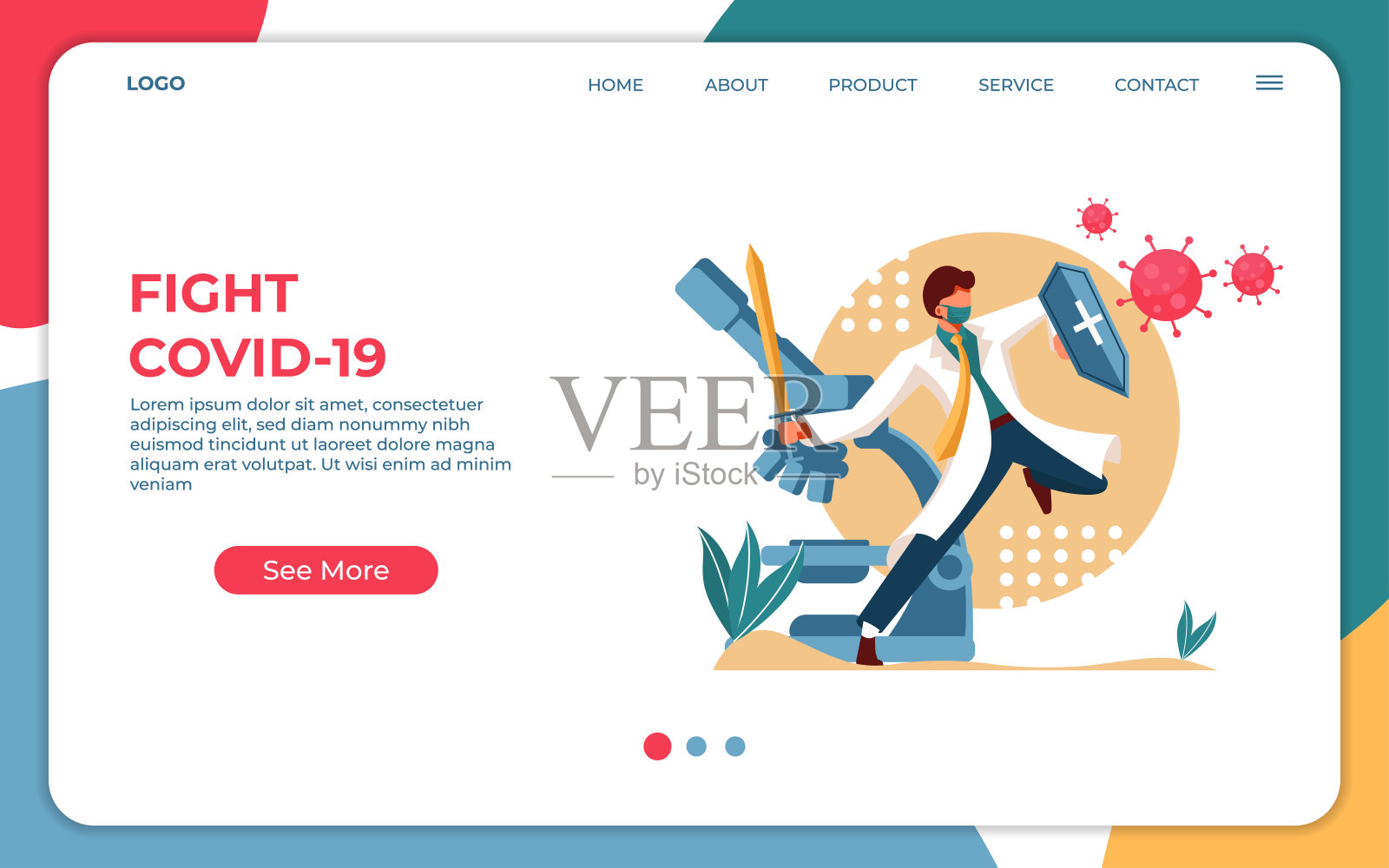 Corona病毒插图登陆页设计插画图片素材