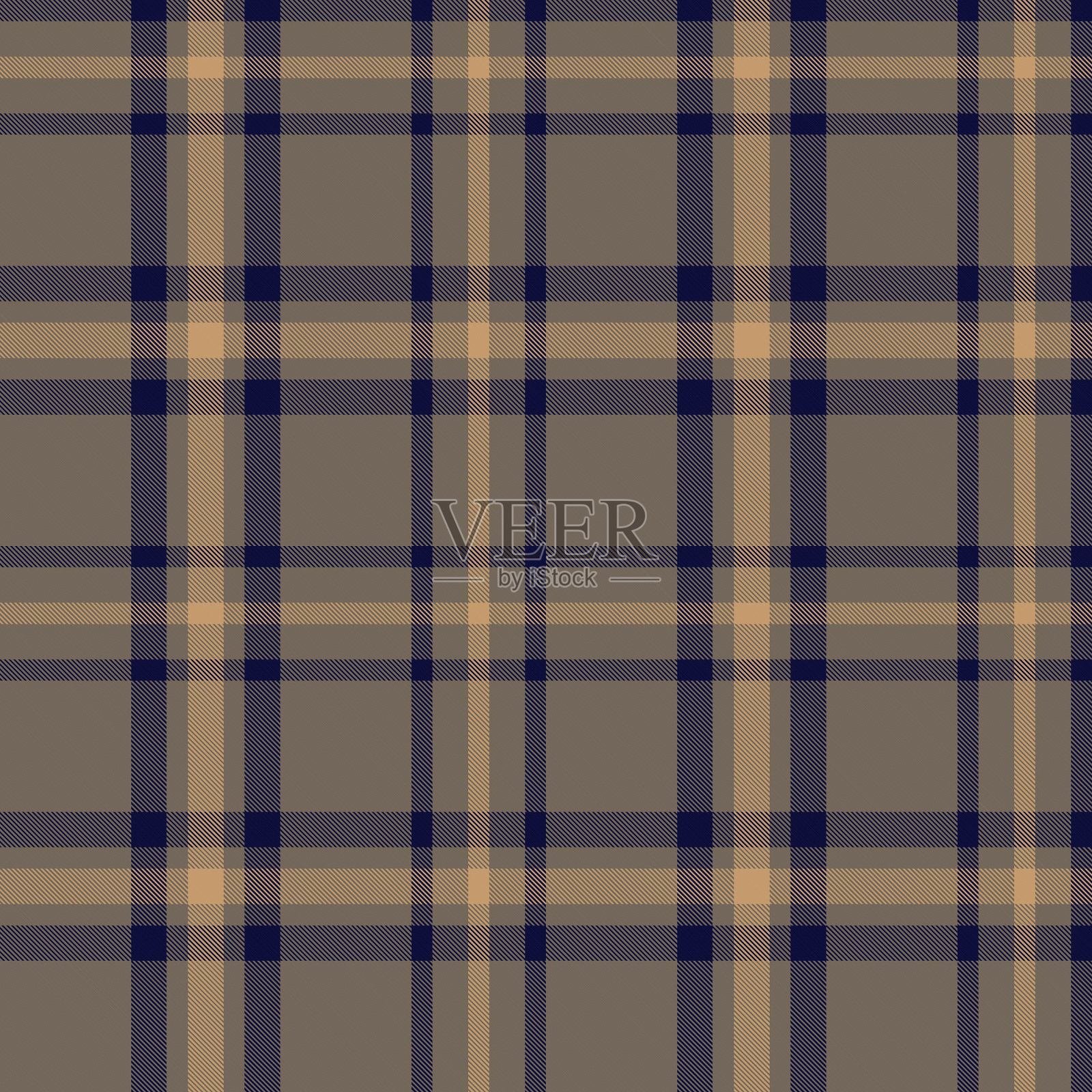 棕色奶油格呢格子无缝格子图案插画图片素材