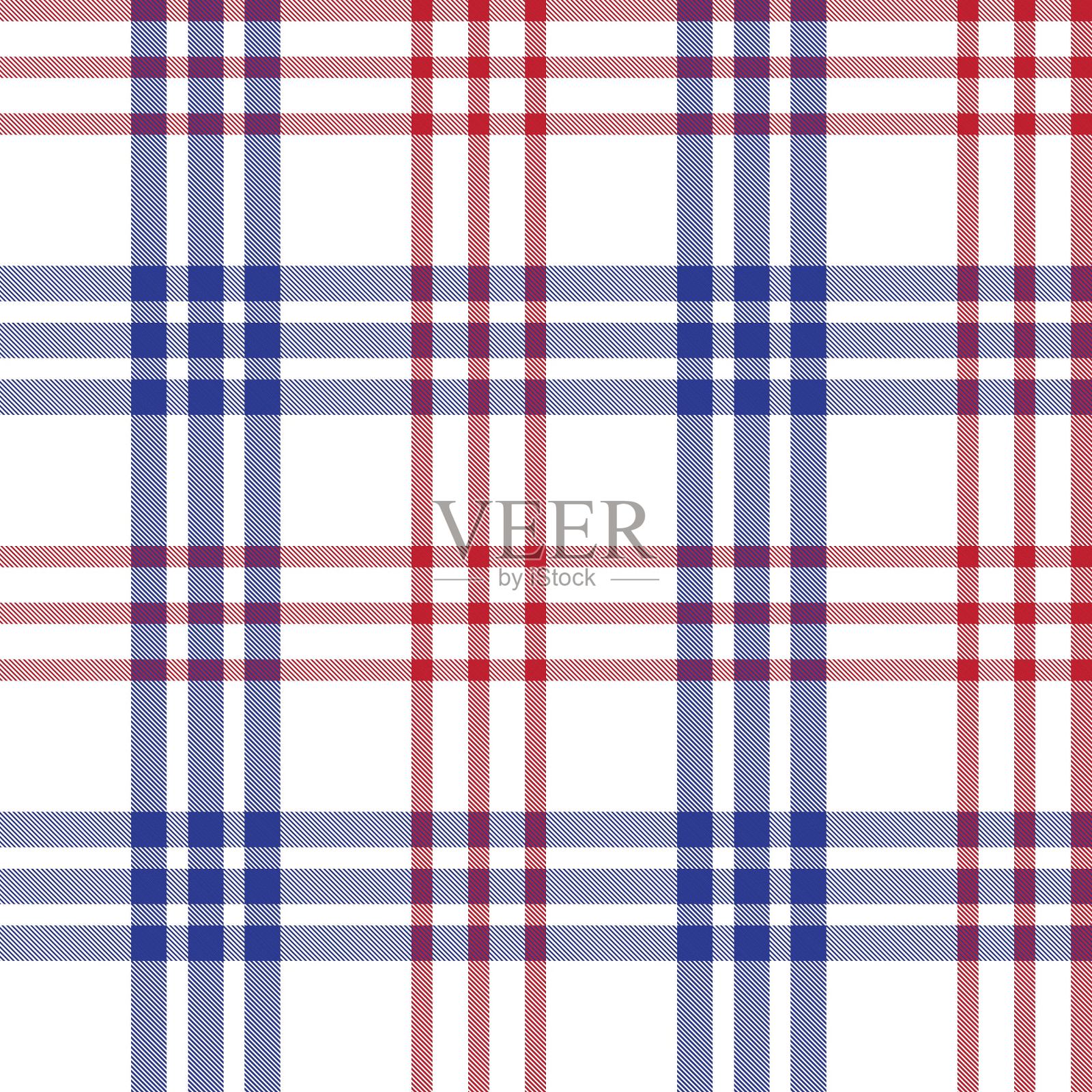 红色海军格子呢格子无缝图案插画图片素材