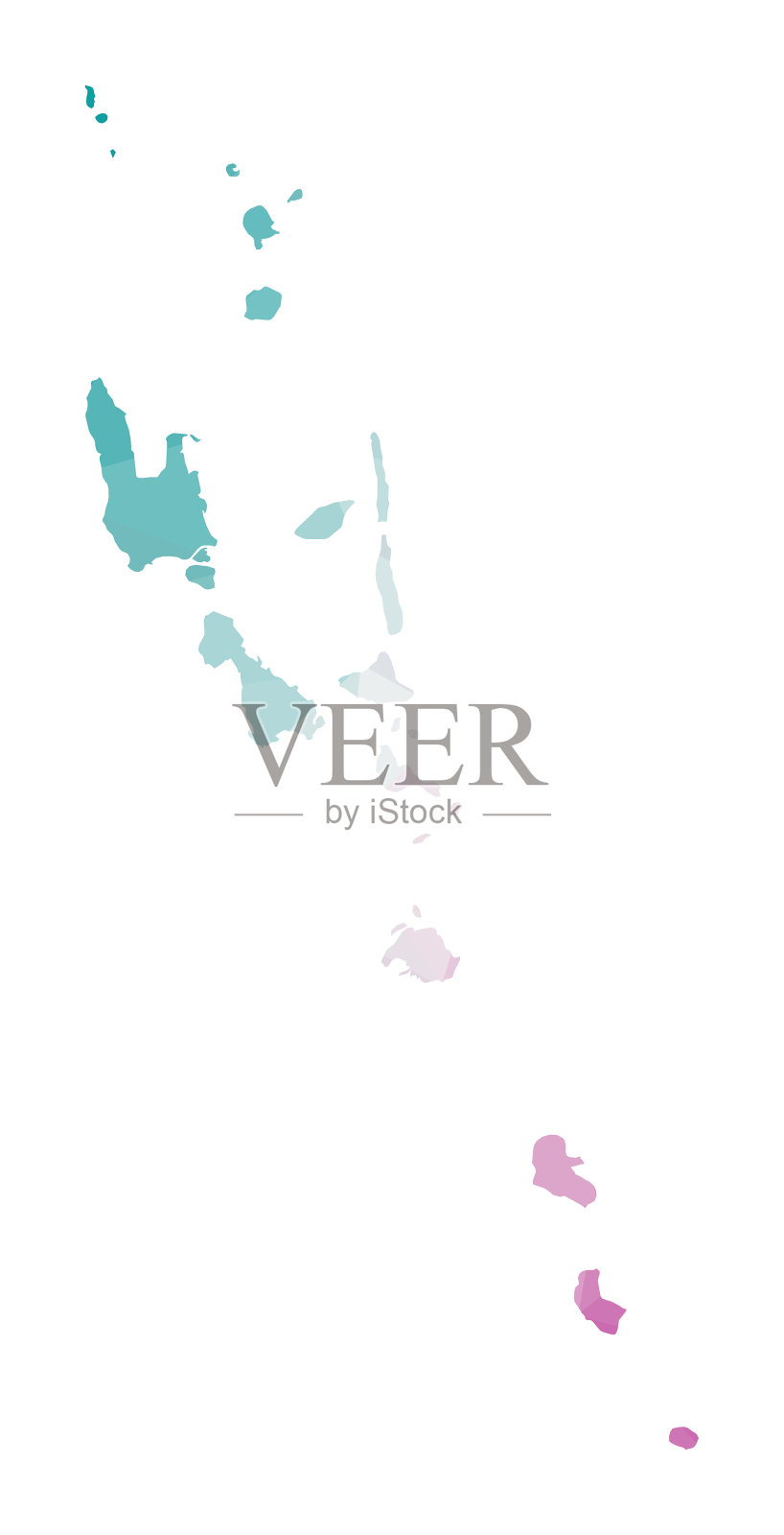 瓦努阿图多边形地图。插画图片素材