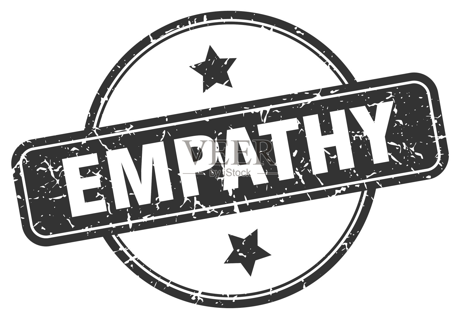 换位思考邮票换位思考圆形复古垃圾标志插画图片素材