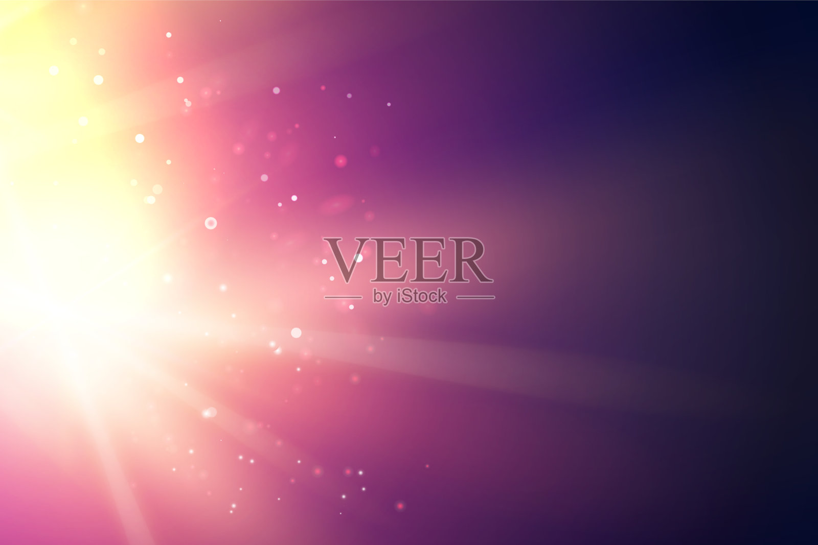 明亮的火焰火花在深紫外线空间背景。用于未来旅行设计的宇宙阳光。插画图片素材