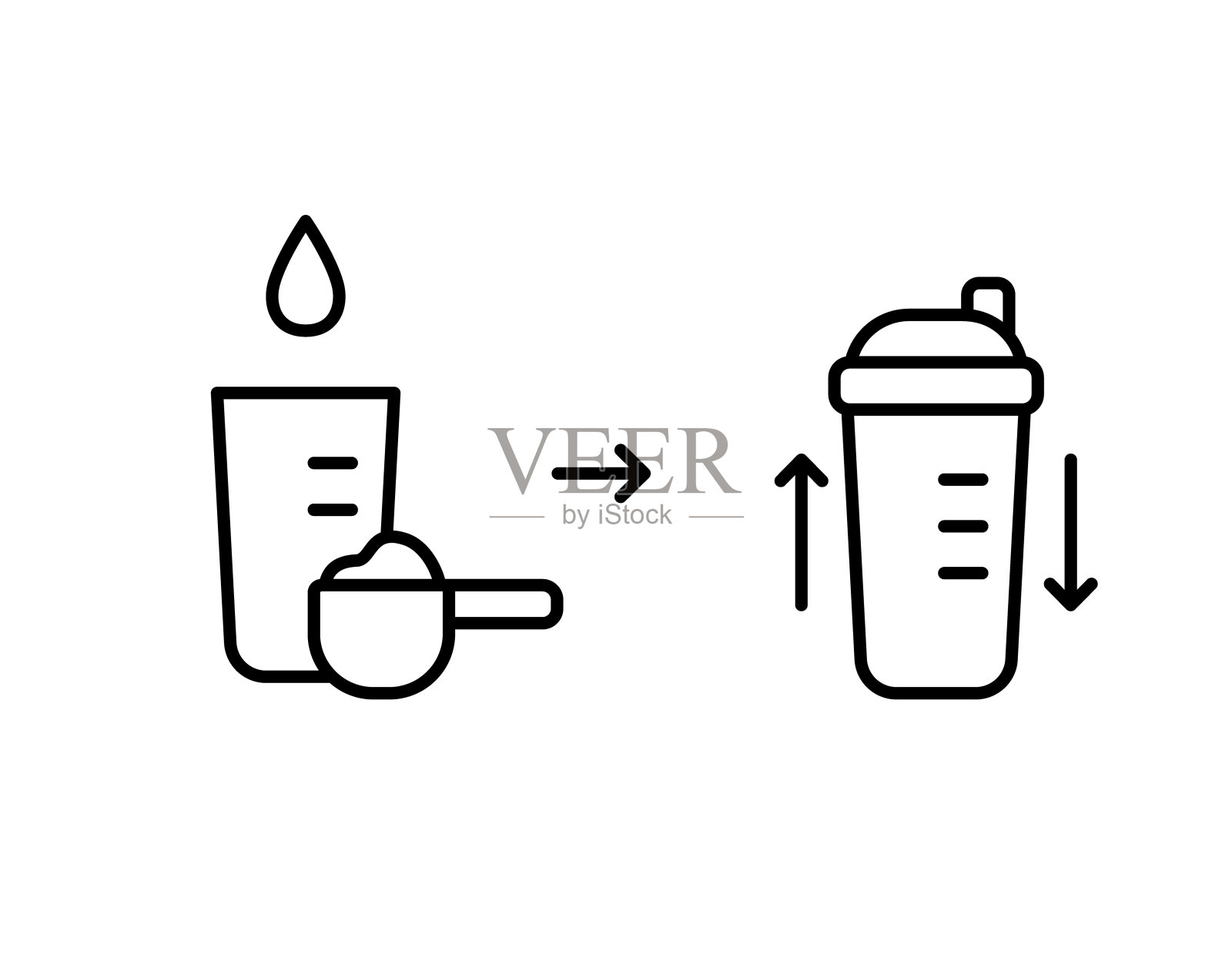 制作蛋白乳清鸡尾酒。计划用干粉喝完插画图片素材