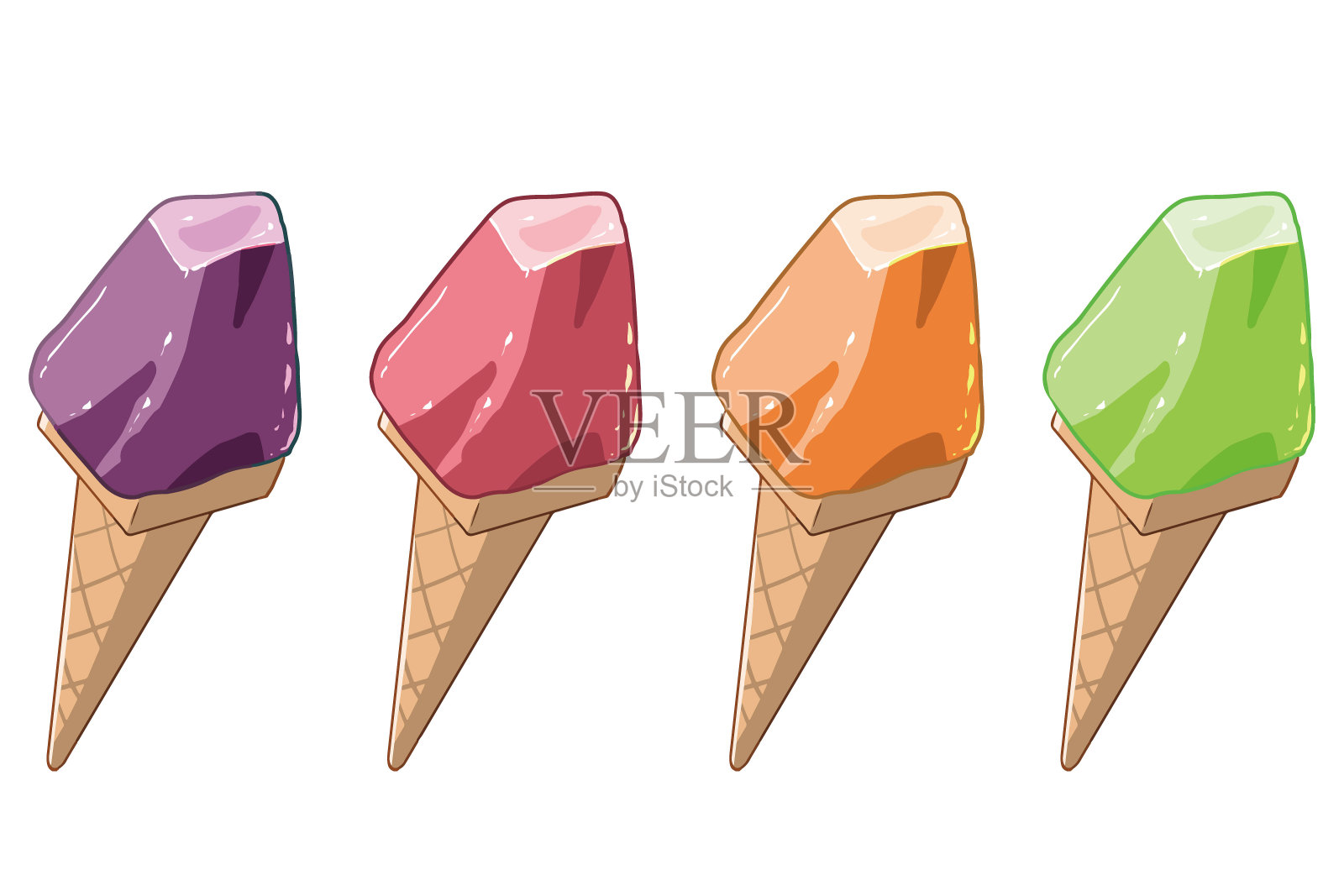 冰淇淋处理插画图片素材