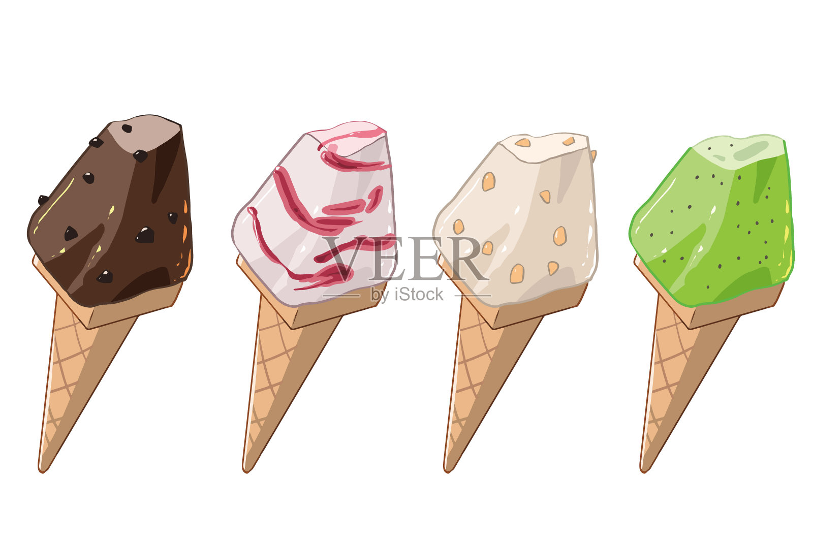 我吃过的最好的意式冰淇淋插画图片素材