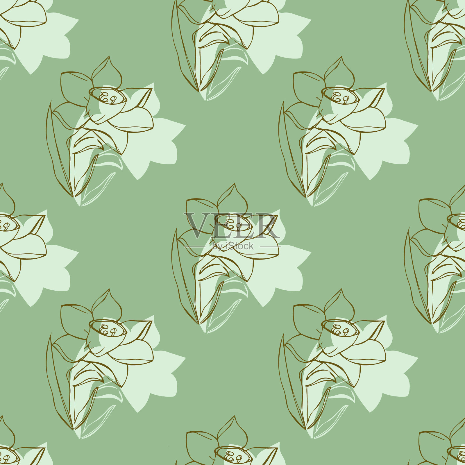 水仙花的图像插画图片素材