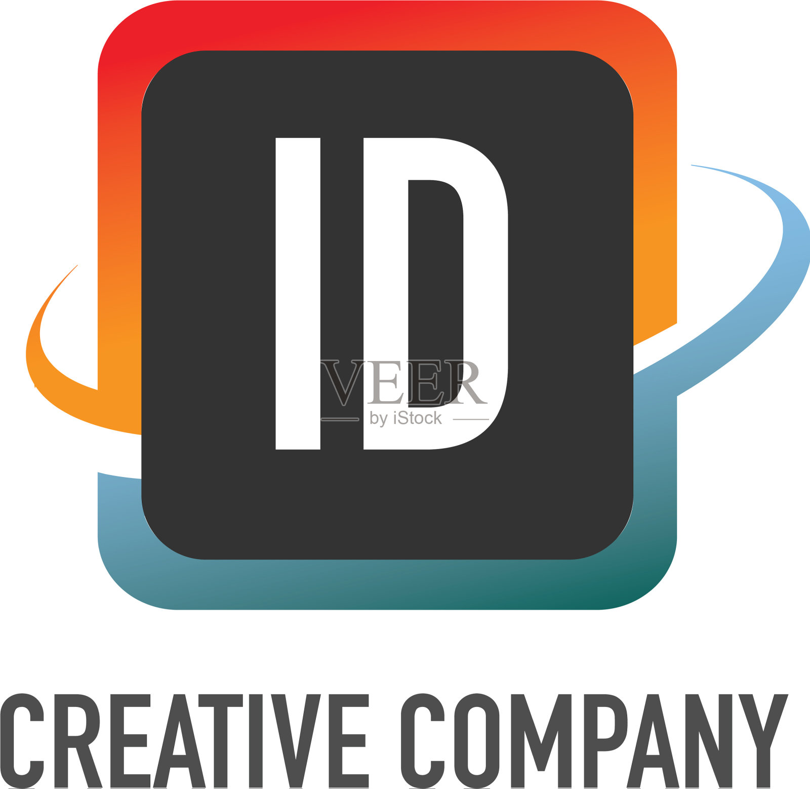 首字母id勾起创意设计标志插画图片素材