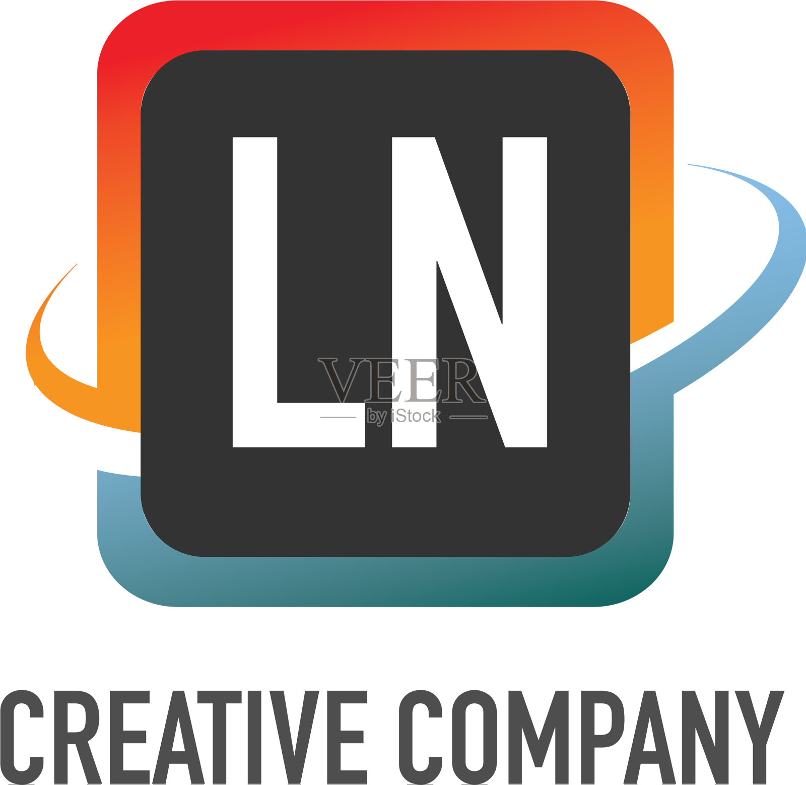 首字母ln swoosh创意设计标志插画图片素材