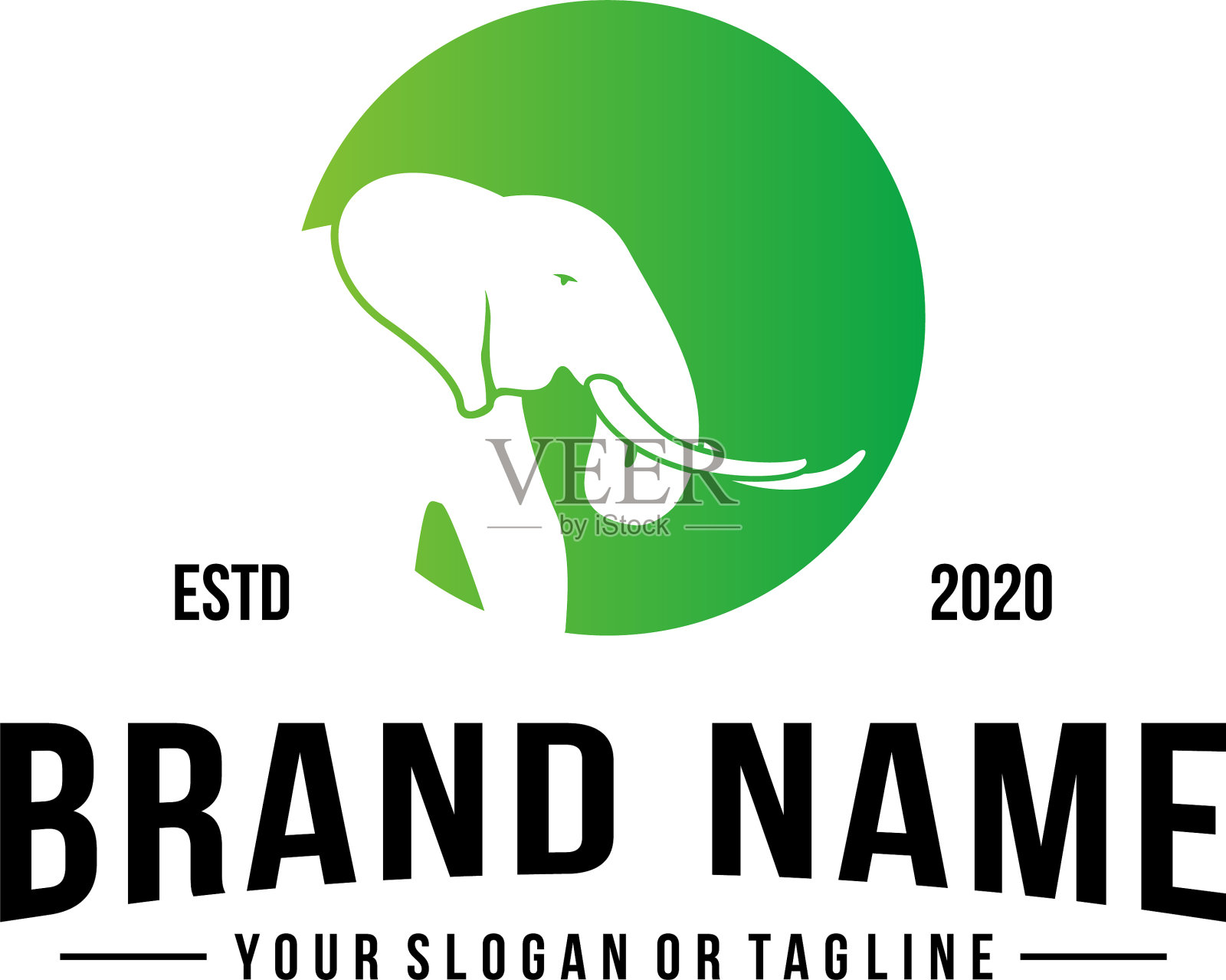 创意标志设计大象插画图片素材