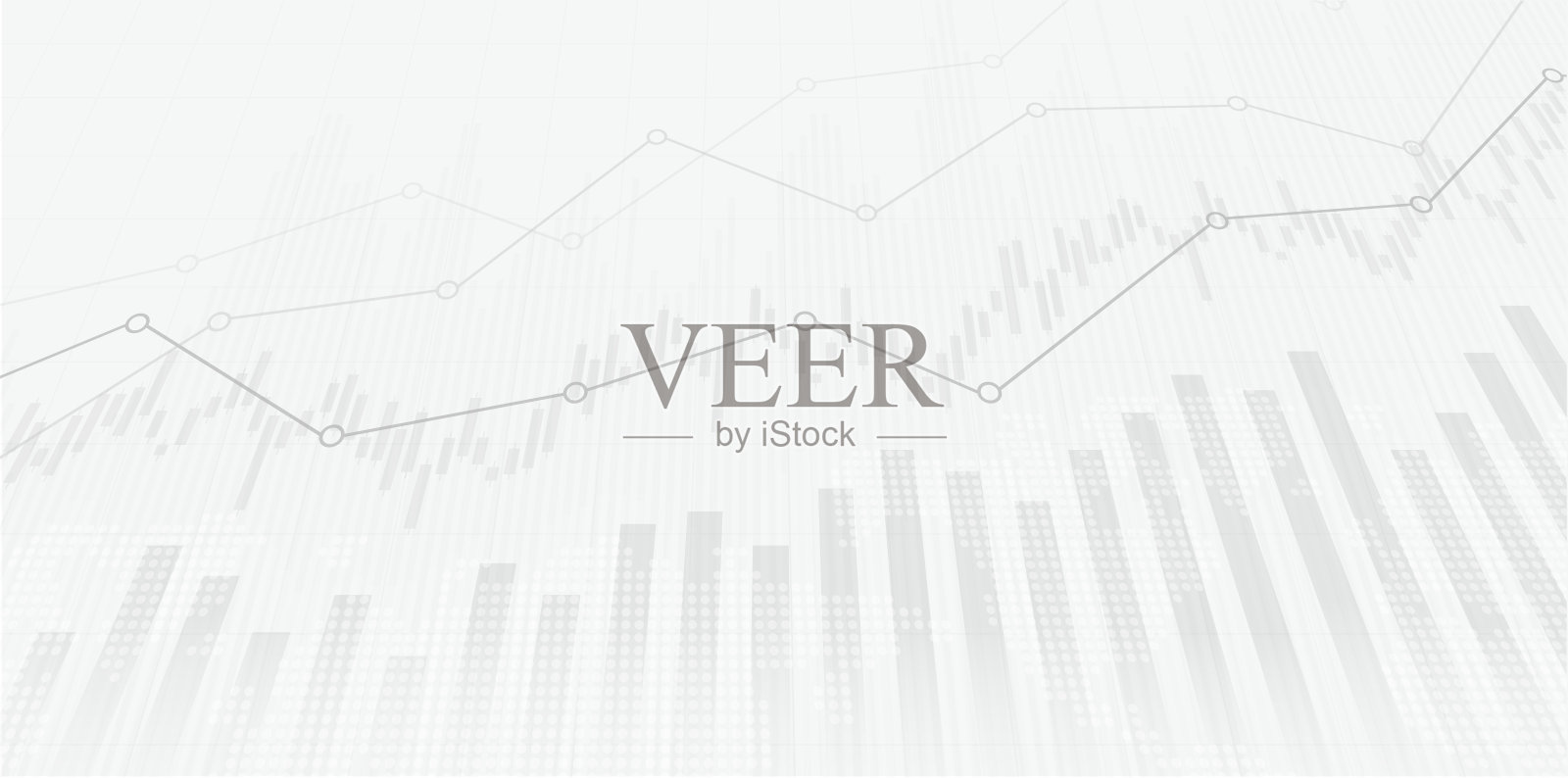 金融类股票市场行情图，对股票市场投资交易，看涨点，看跌点。商业创意和所有艺术作品设计的图形趋势。矢量插图。插画图片素材