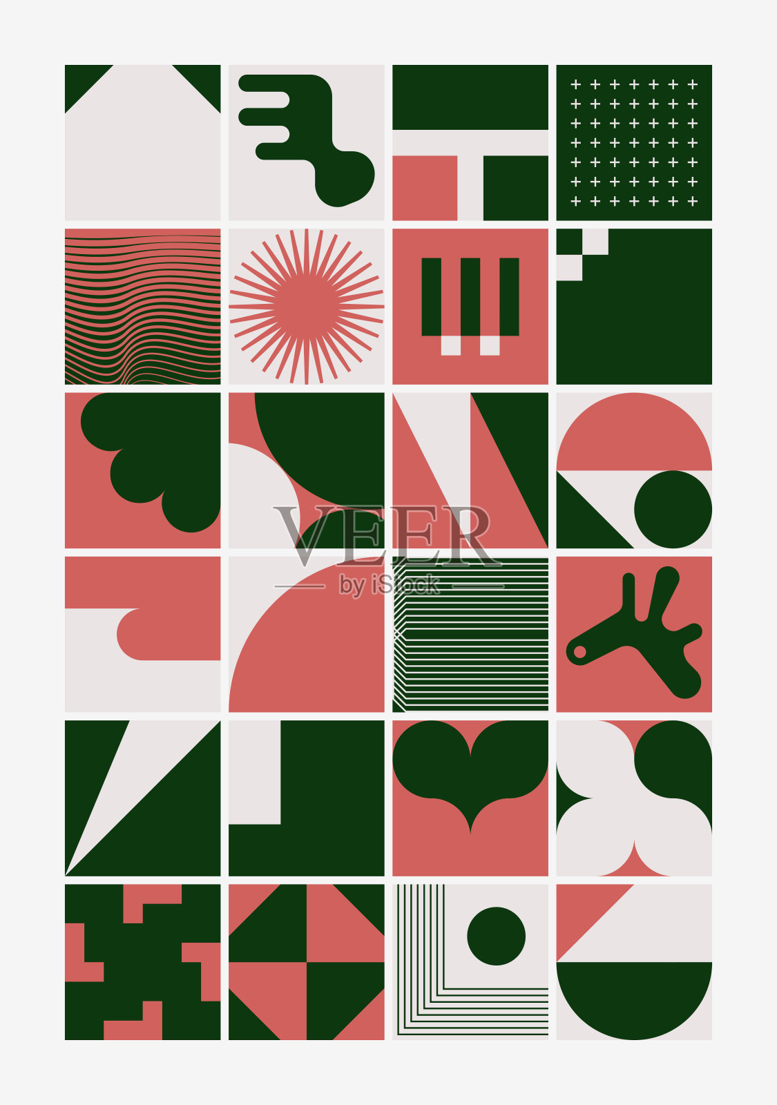 抽象矢量几何形状的集合插画图片素材