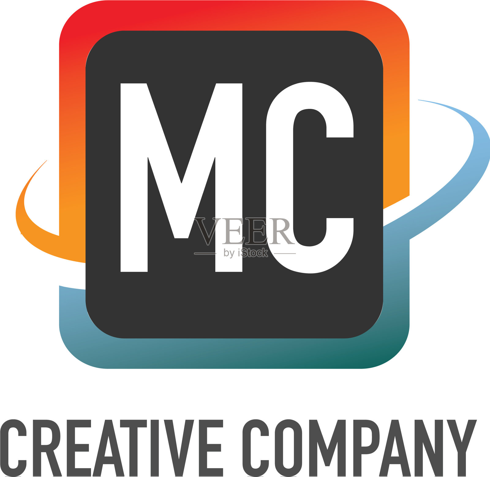 首字母MC swoosh创意设计标志插画图片素材