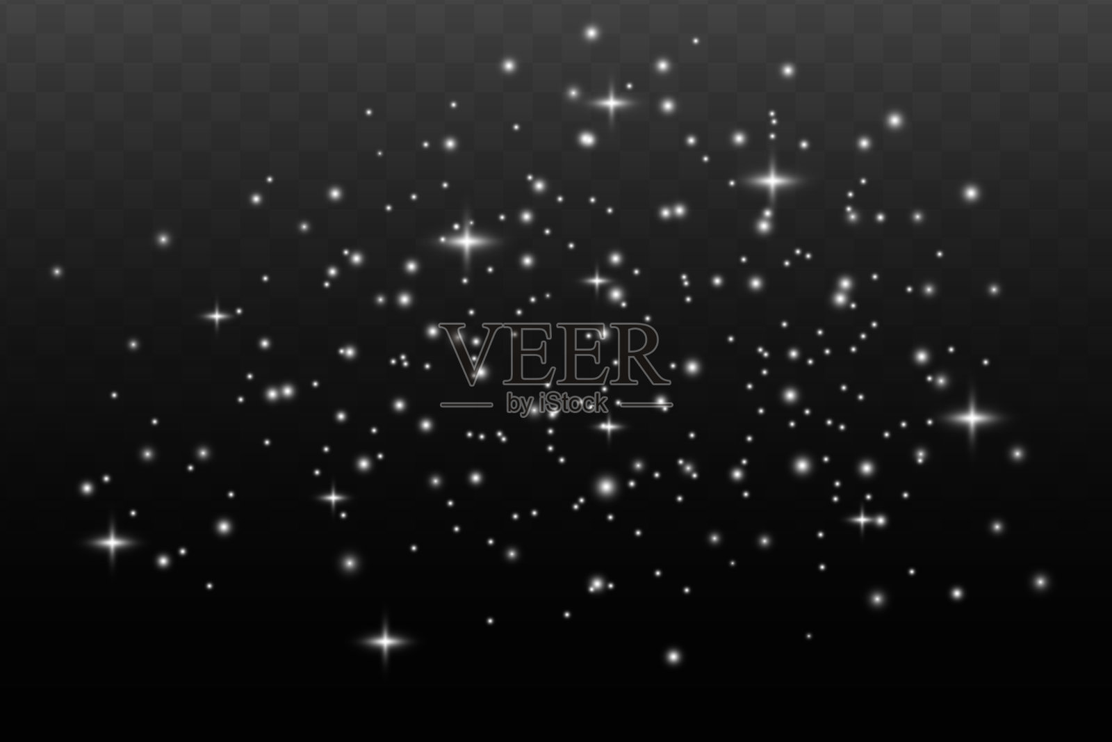 一组发光的灯光效果隔离在透明的背景。阳光闪烁着光芒和聚光灯。发出光的效果。星星闪耀着光芒。设计元素图片