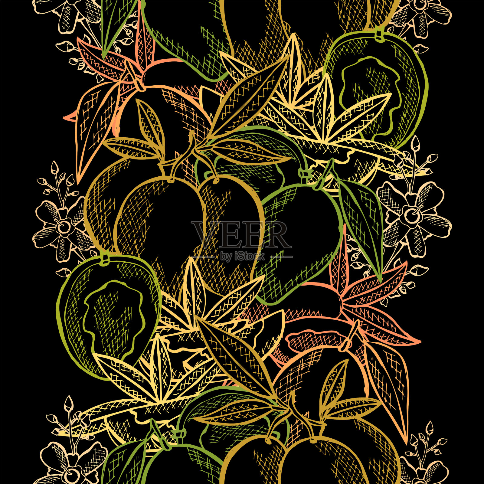 水果无缝模式插画图片素材