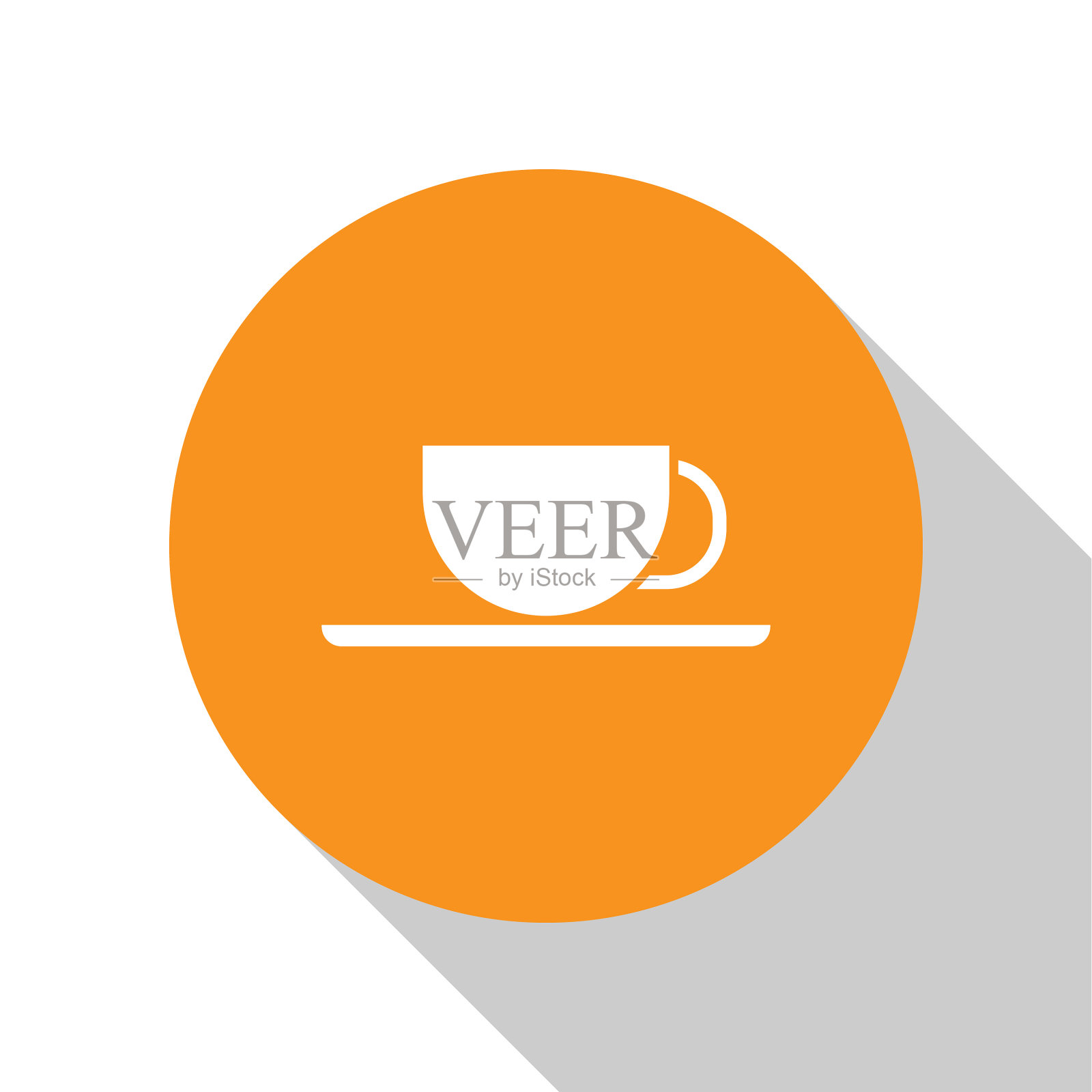 白色咖啡杯图标孤立在白色背景插画图片素材