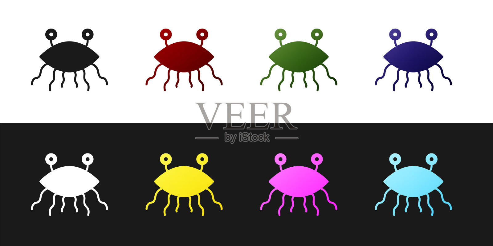 设置Pastafarianism图标孤立的黑色和白色的背景。矢量图设计元素图片