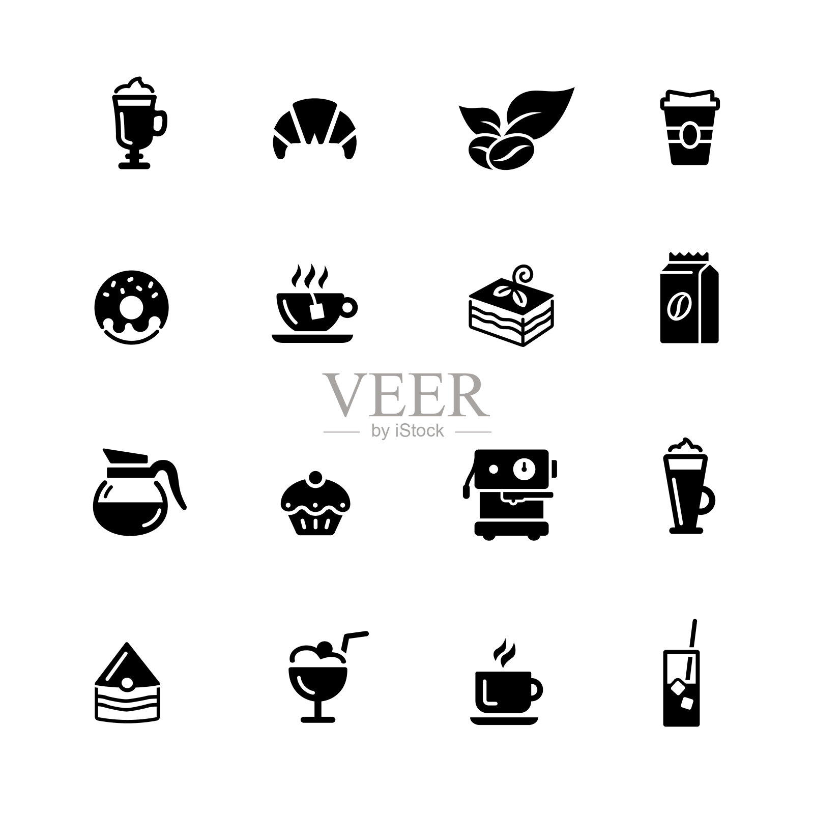 咖啡店图标//黑色系列图标素材