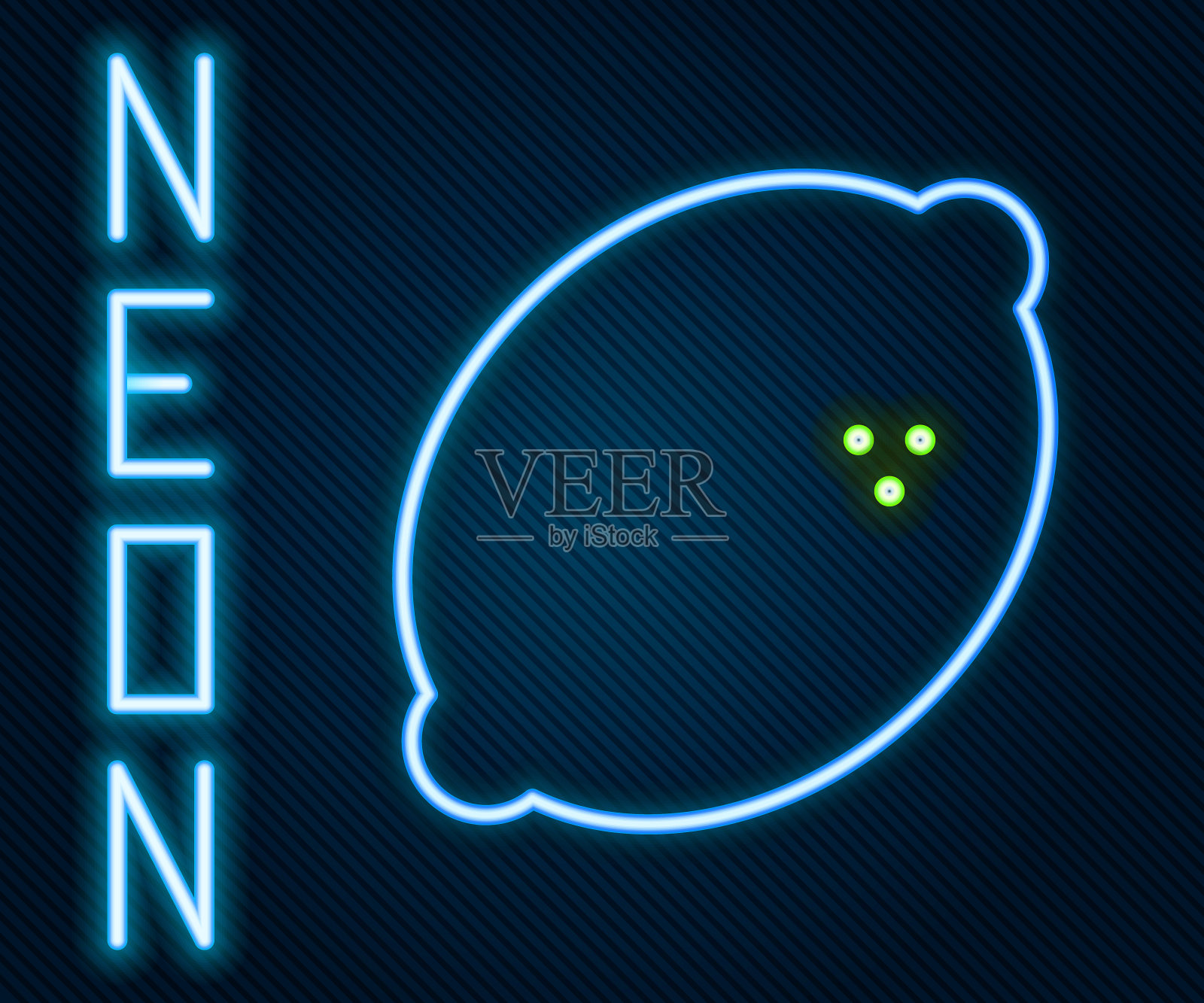 发光的霓虹灯线赌场老虎机与柠檬标志图标孤立在黑色背景。赌博游戏。色彩斑斓的轮廓的概念。矢量图插画图片素材