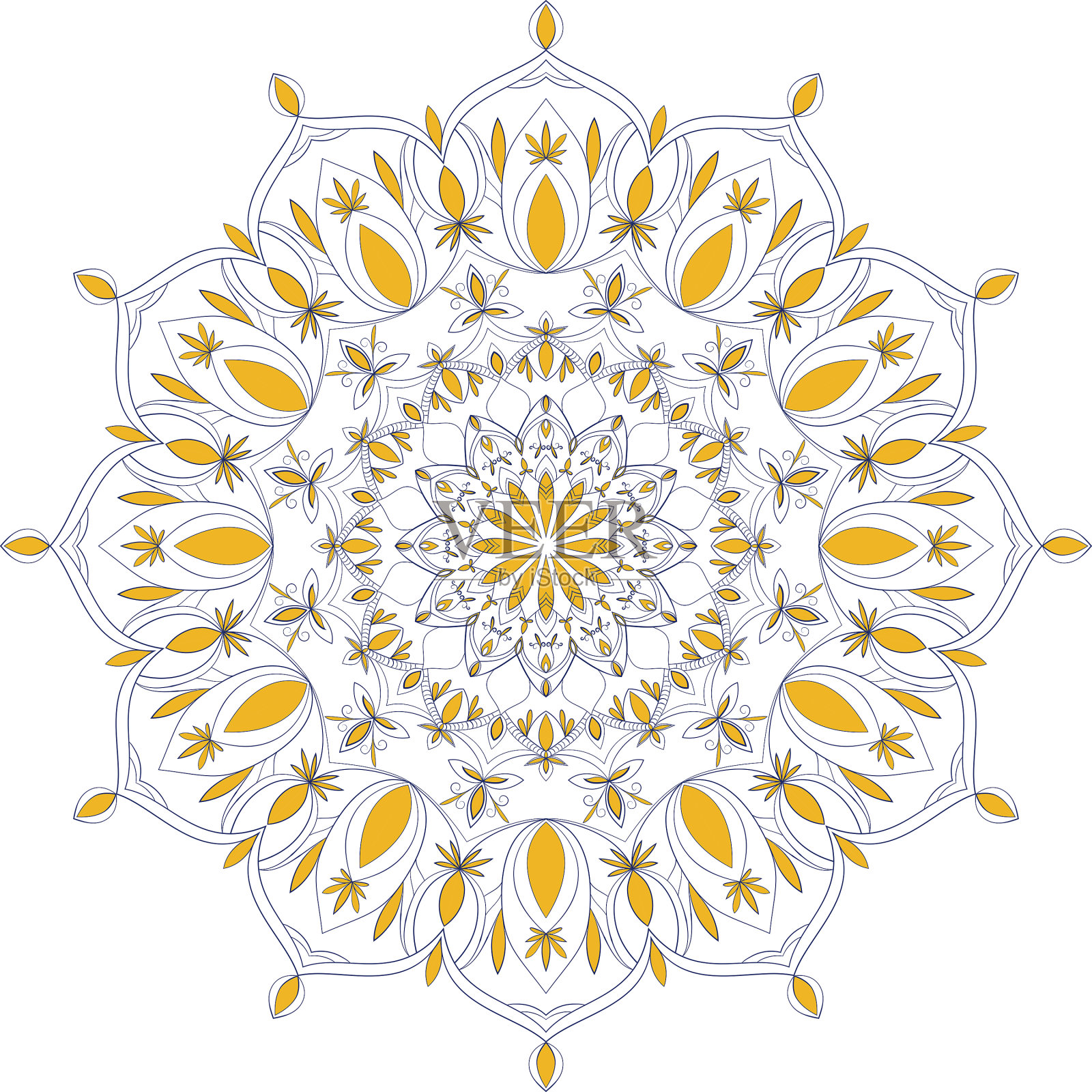 曼荼罗6色插画图片素材