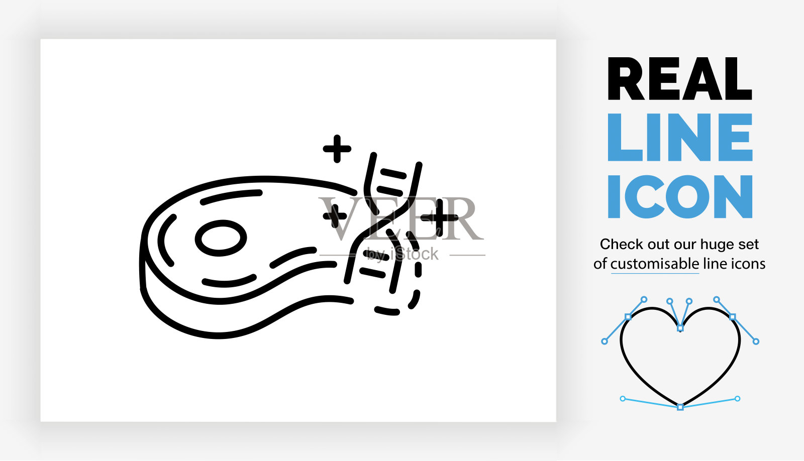 可编辑的真实线图标实验室培养的肉插画图片素材