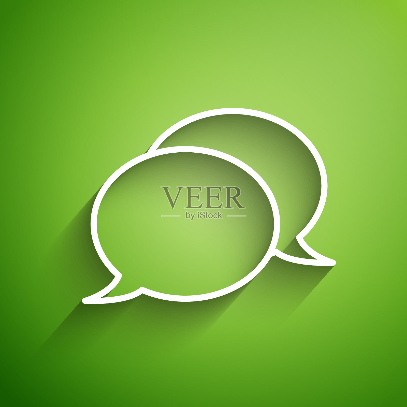 白线语音气泡聊天图标隔离图标素材