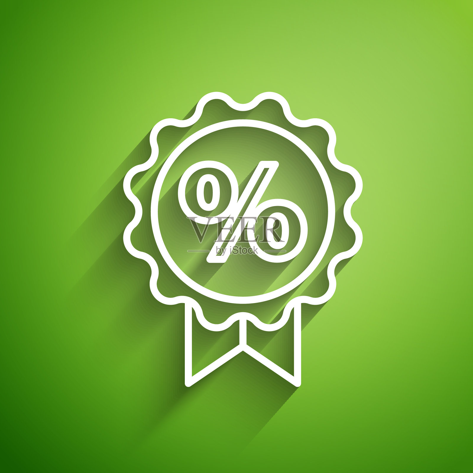 白线上的折扣率标签图标孤立设计元素图片