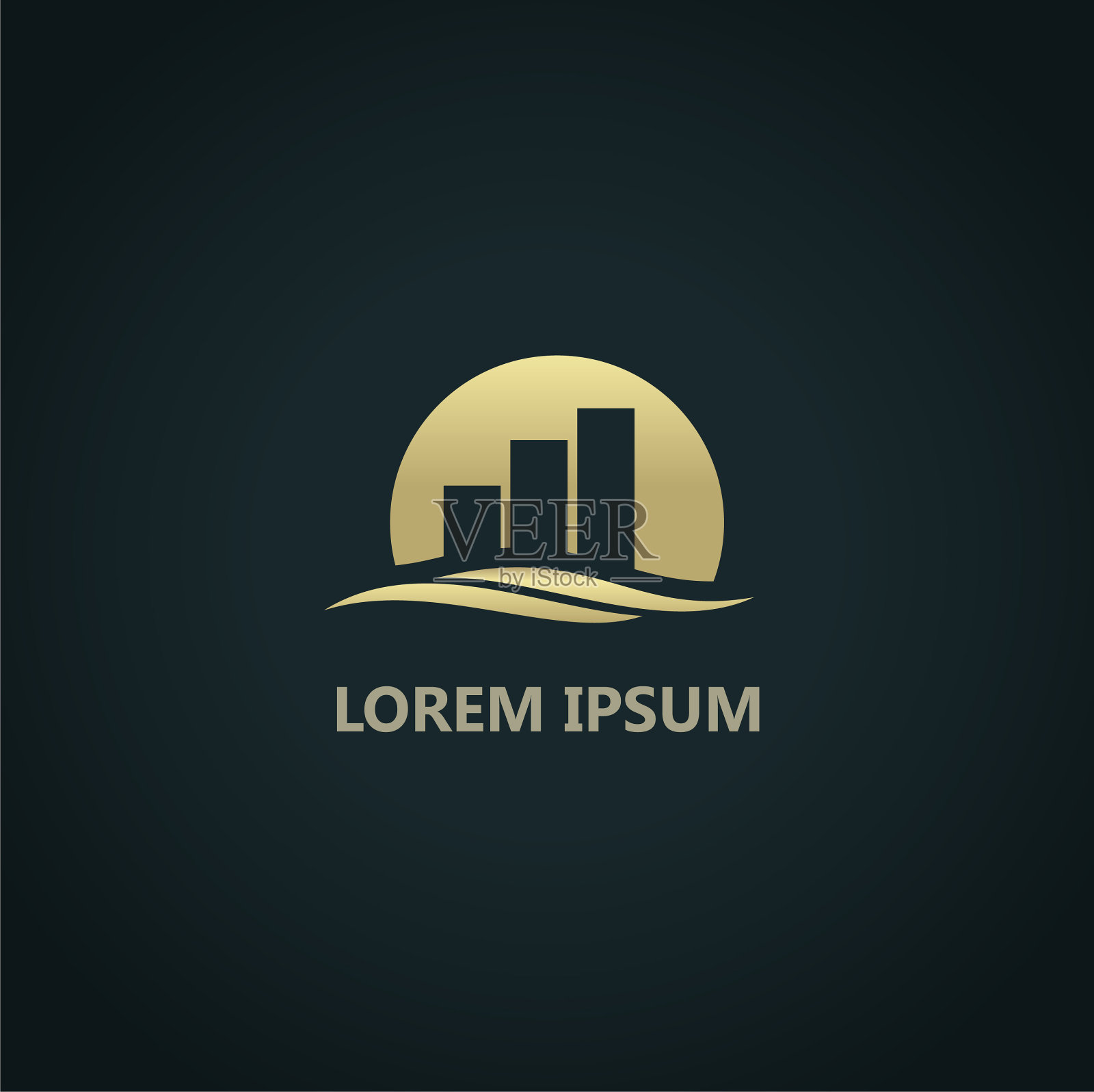 商业图表波浪标志图标素材