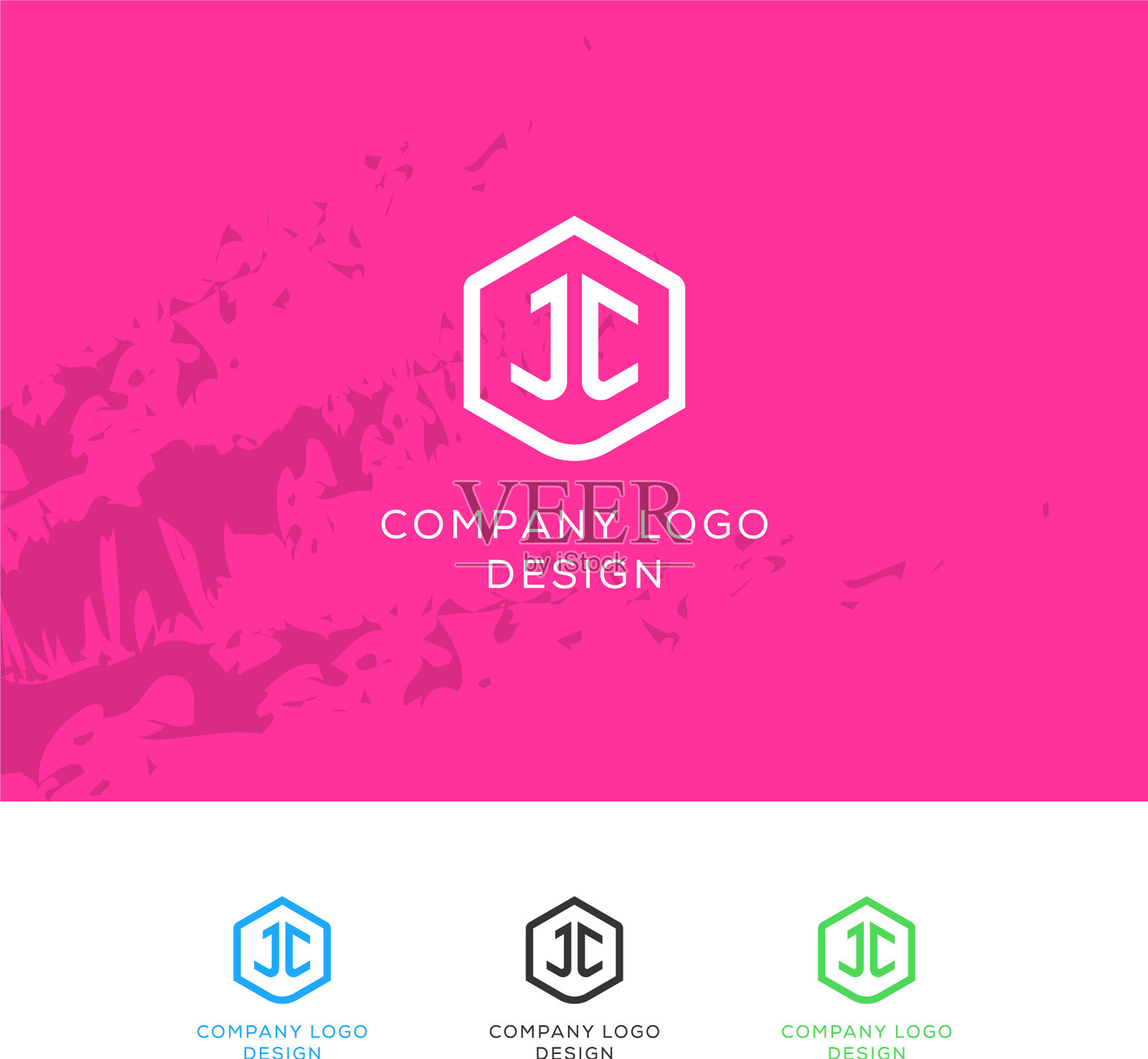 Jc公司字母标志设计模板插画图片素材