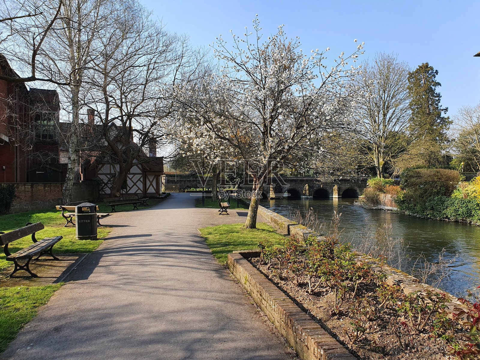 索尔兹伯里的埃文河通道照片摄影图片